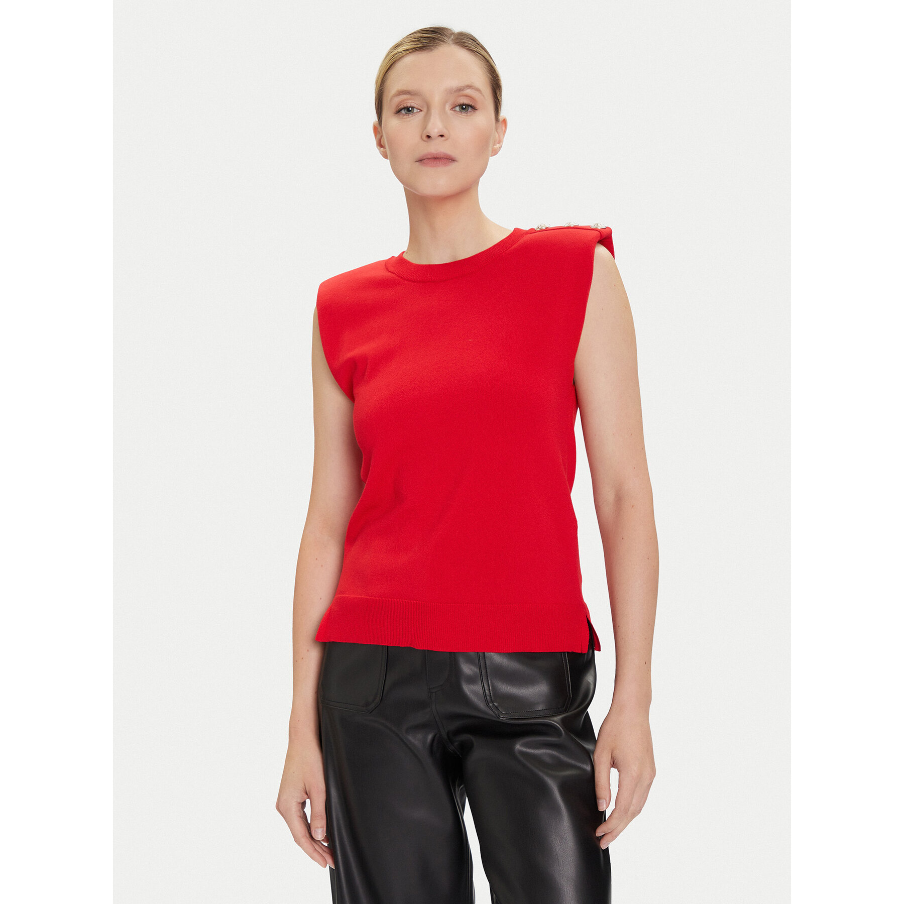 Morgan Sweter 252-MRANA Czerwony Regular Fit