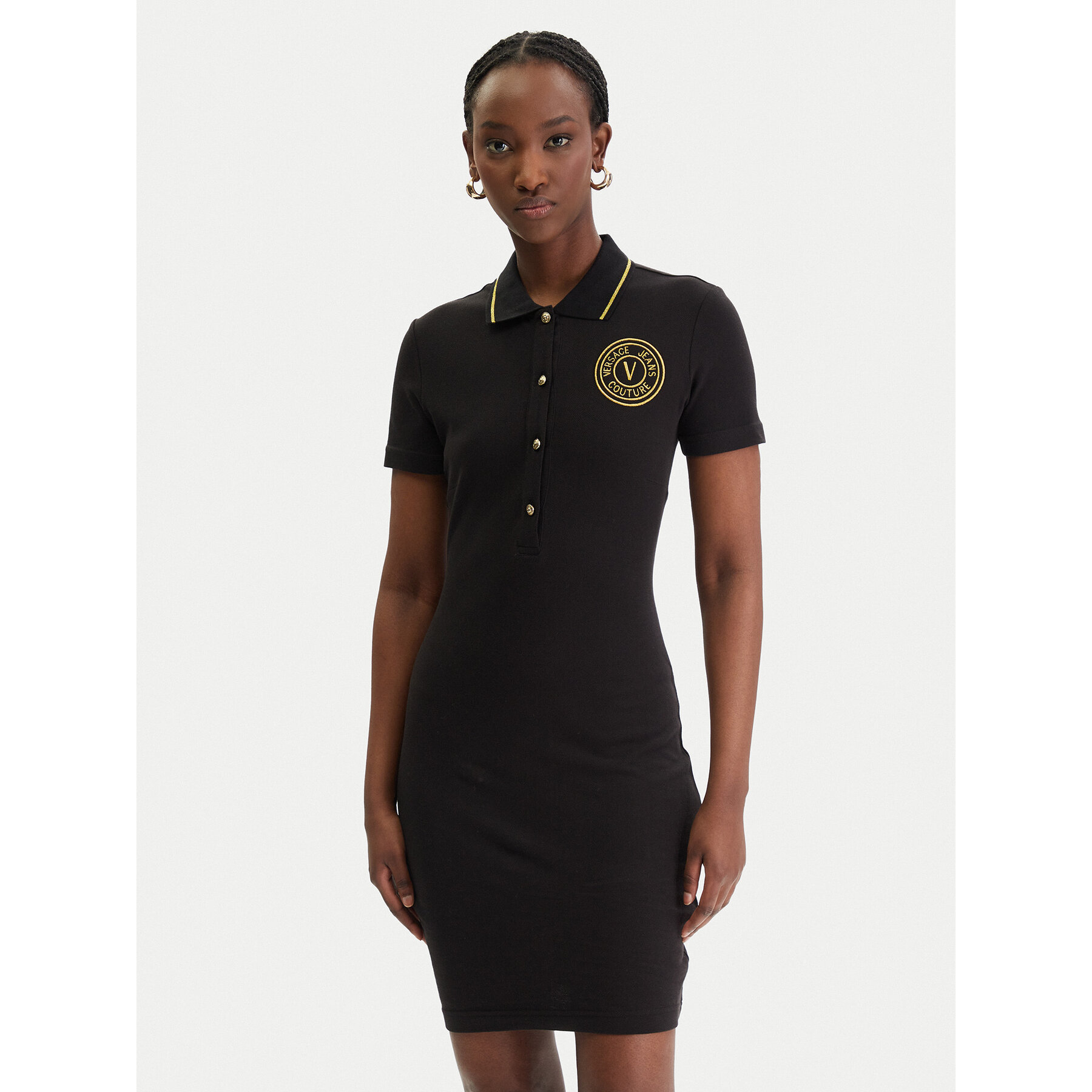 Versace Jeans Couture Sukienka codzienna 80HAOT03 CJ01T Czarny Slim Fit
