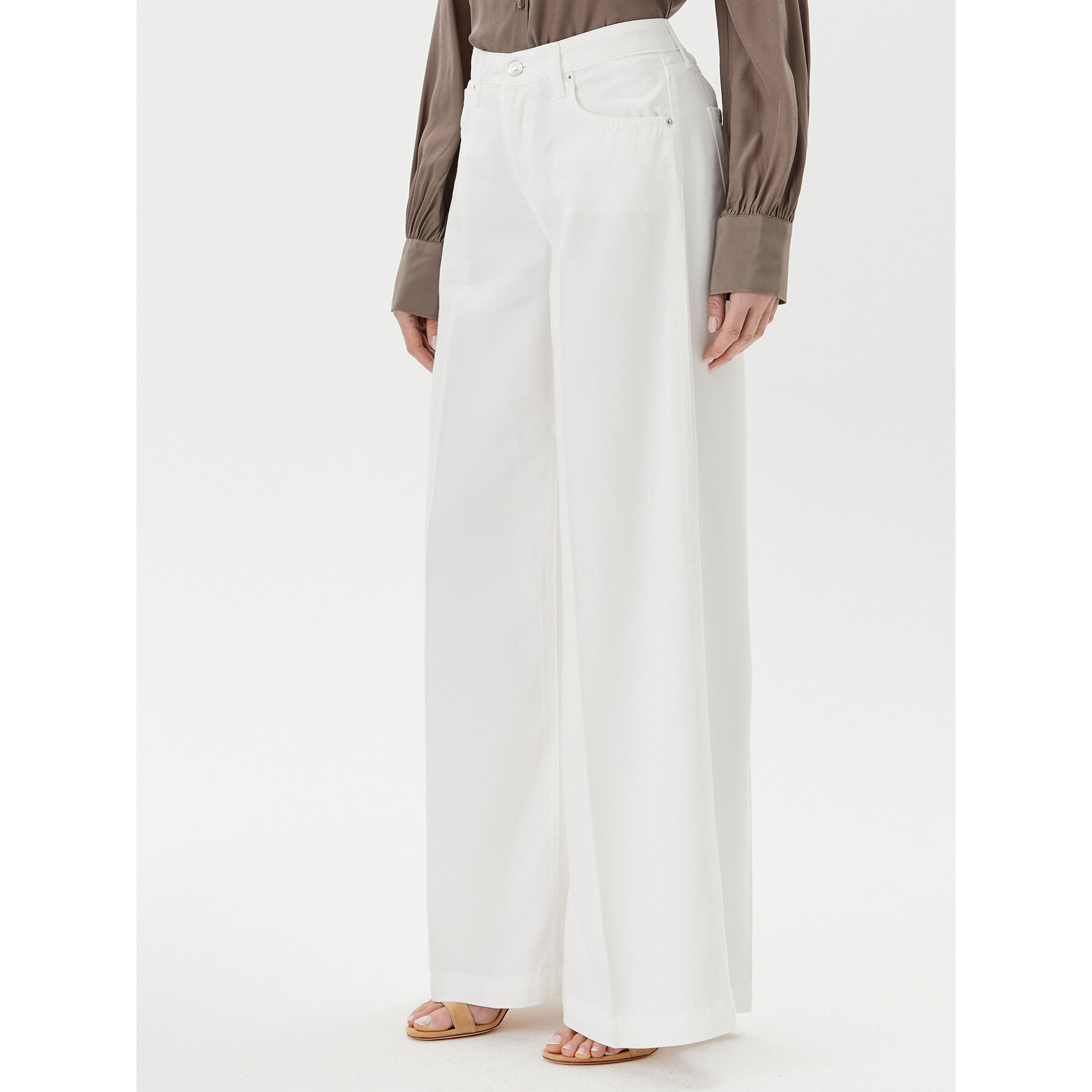 ViCOLO Jeansy DD5043 Biały Wide Leg