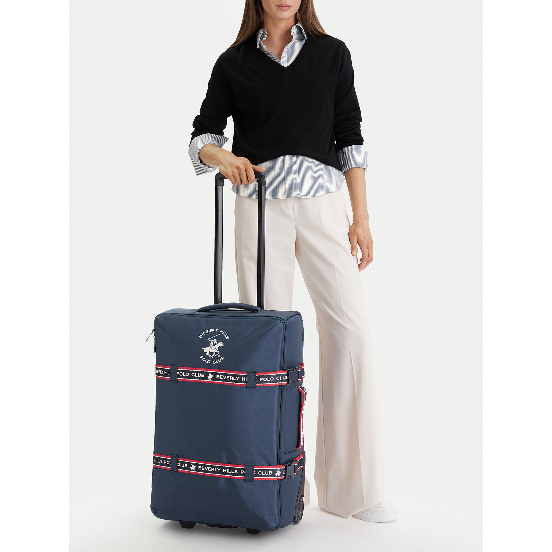 Beverly Hills Polo Club Walizka średnia CEO-BHPC-WAL-001-M Granatowy