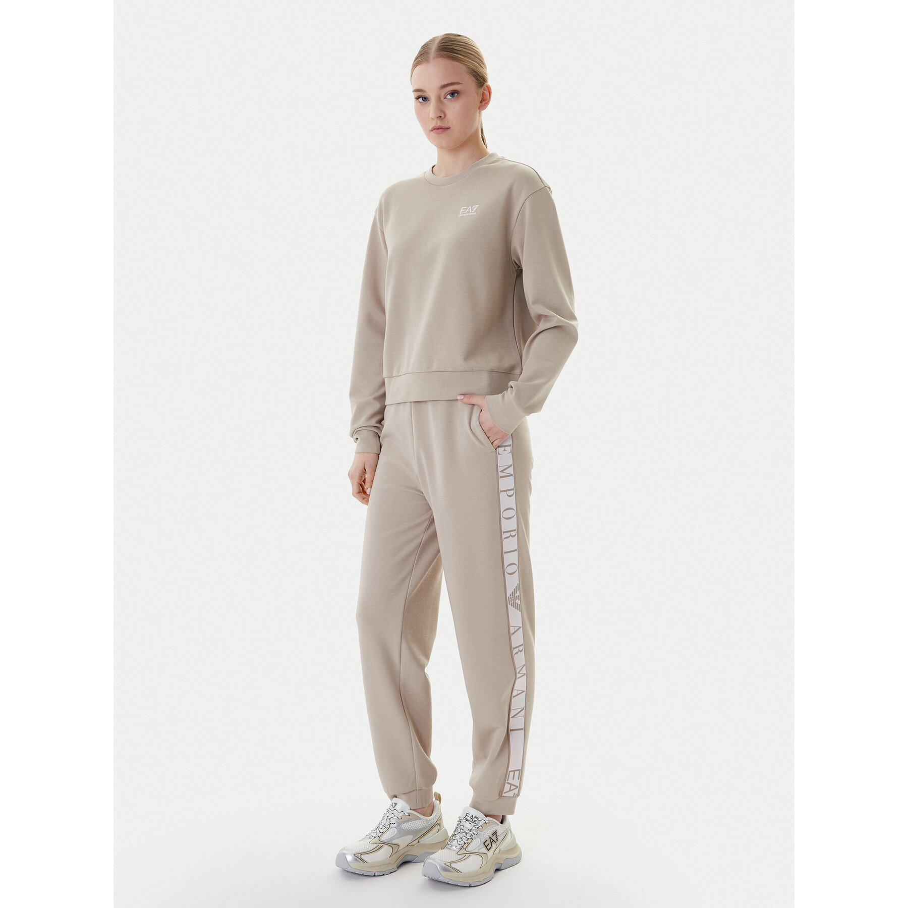 EA7 Emporio Armani Dres 7W001157 AF12501 U6225 Beżowy Regular Fit