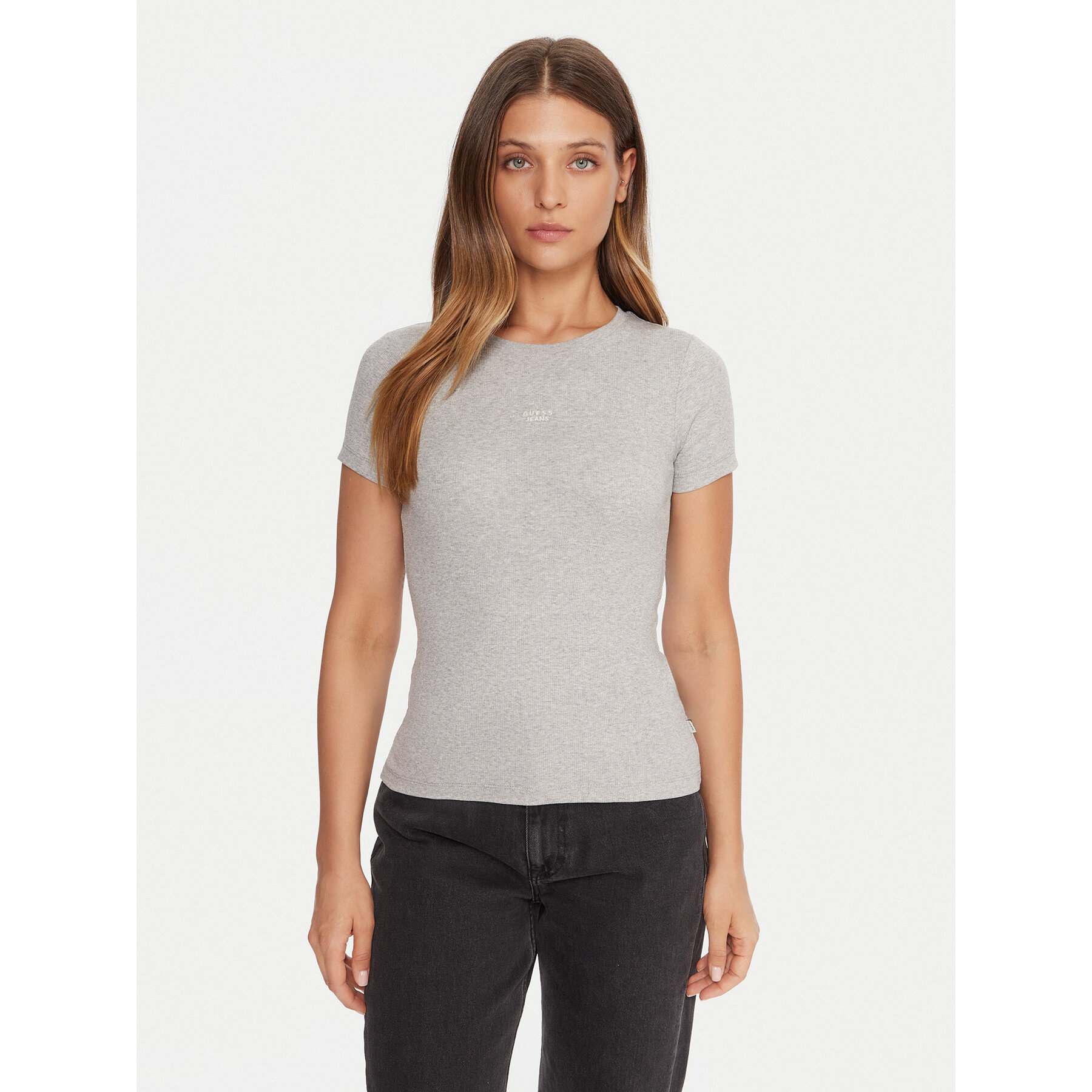 Guess Jeans T-Shirt W5BP45 KA0H1 Szary Slim Fit