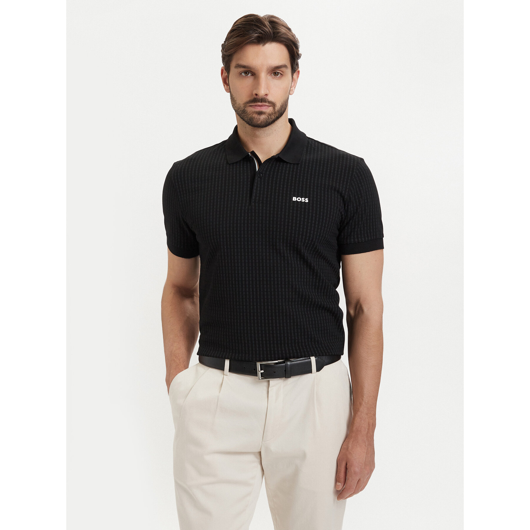 BOSS Polo Pl Goc Birdie 3 50559355 Czarny Regular Fit