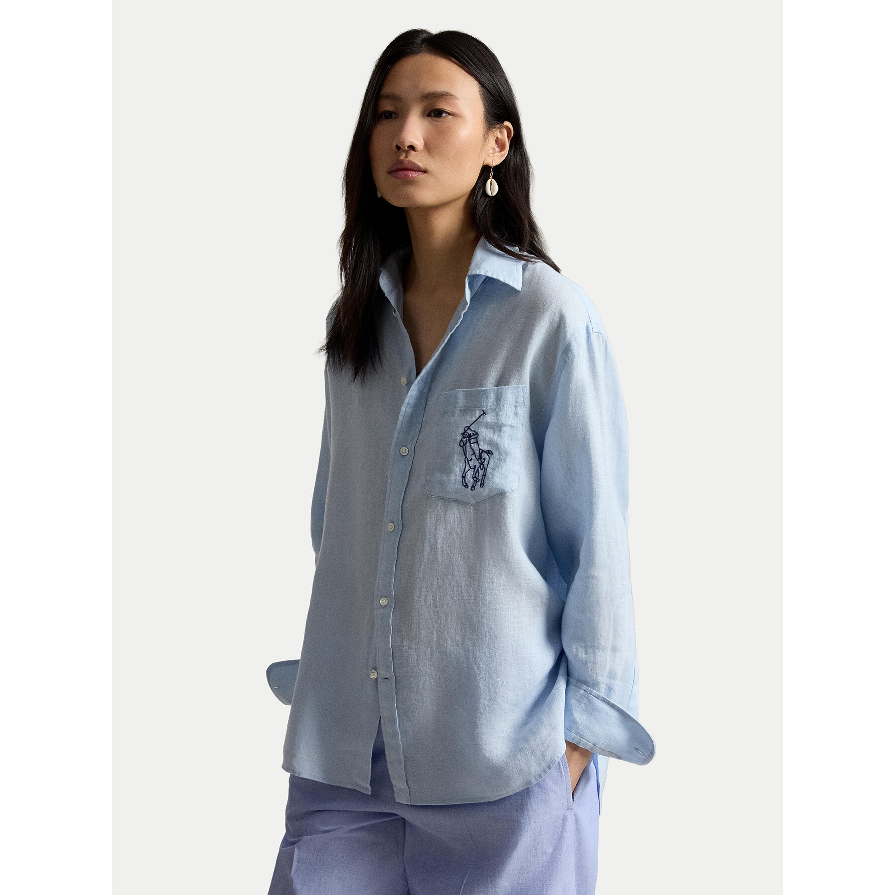Polo Ralph Lauren Koszula 211A12786002 Niebieski jasny Oversize