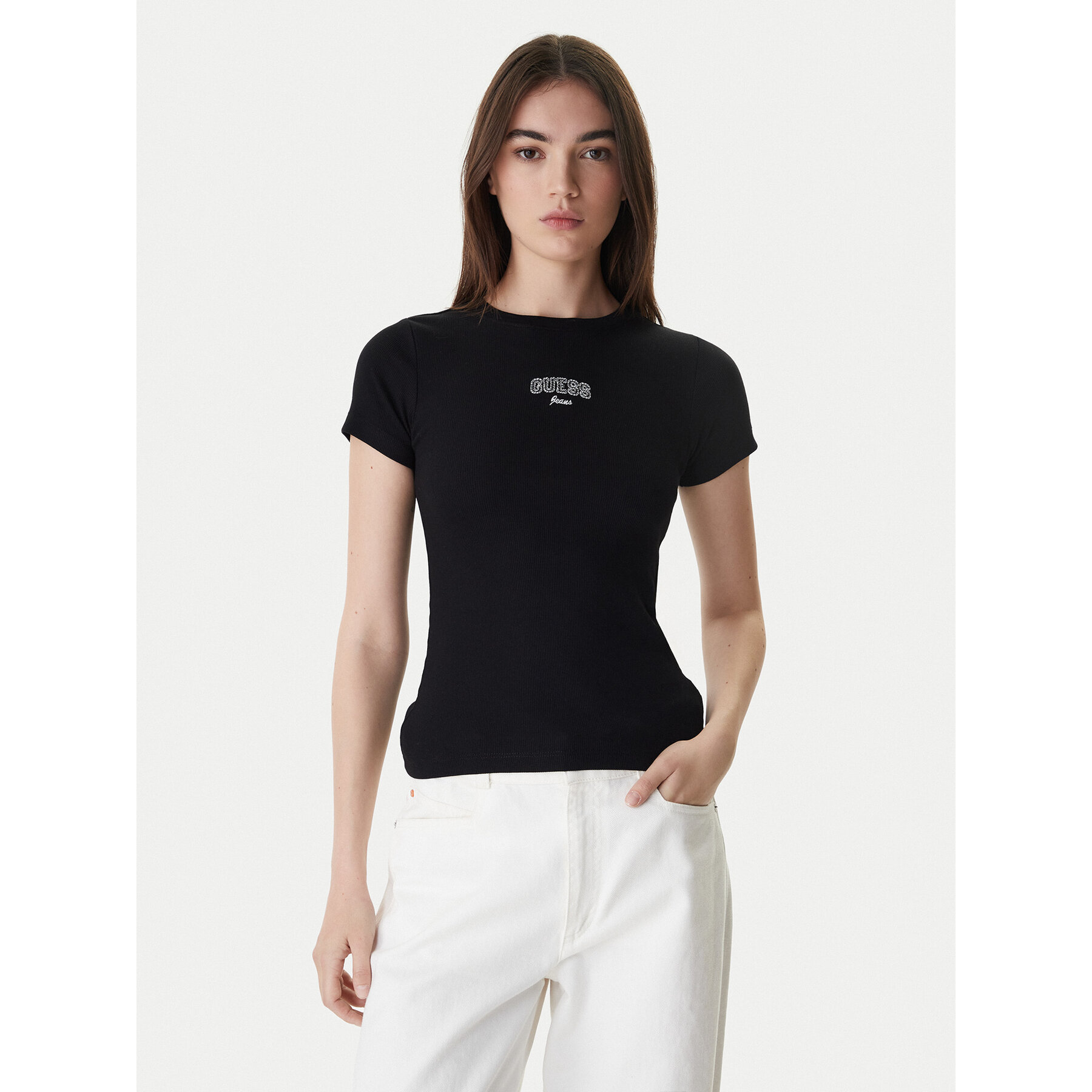 Guess Jeans T-Shirt W6RP21 KA0H1 Czarny Slim Fit
