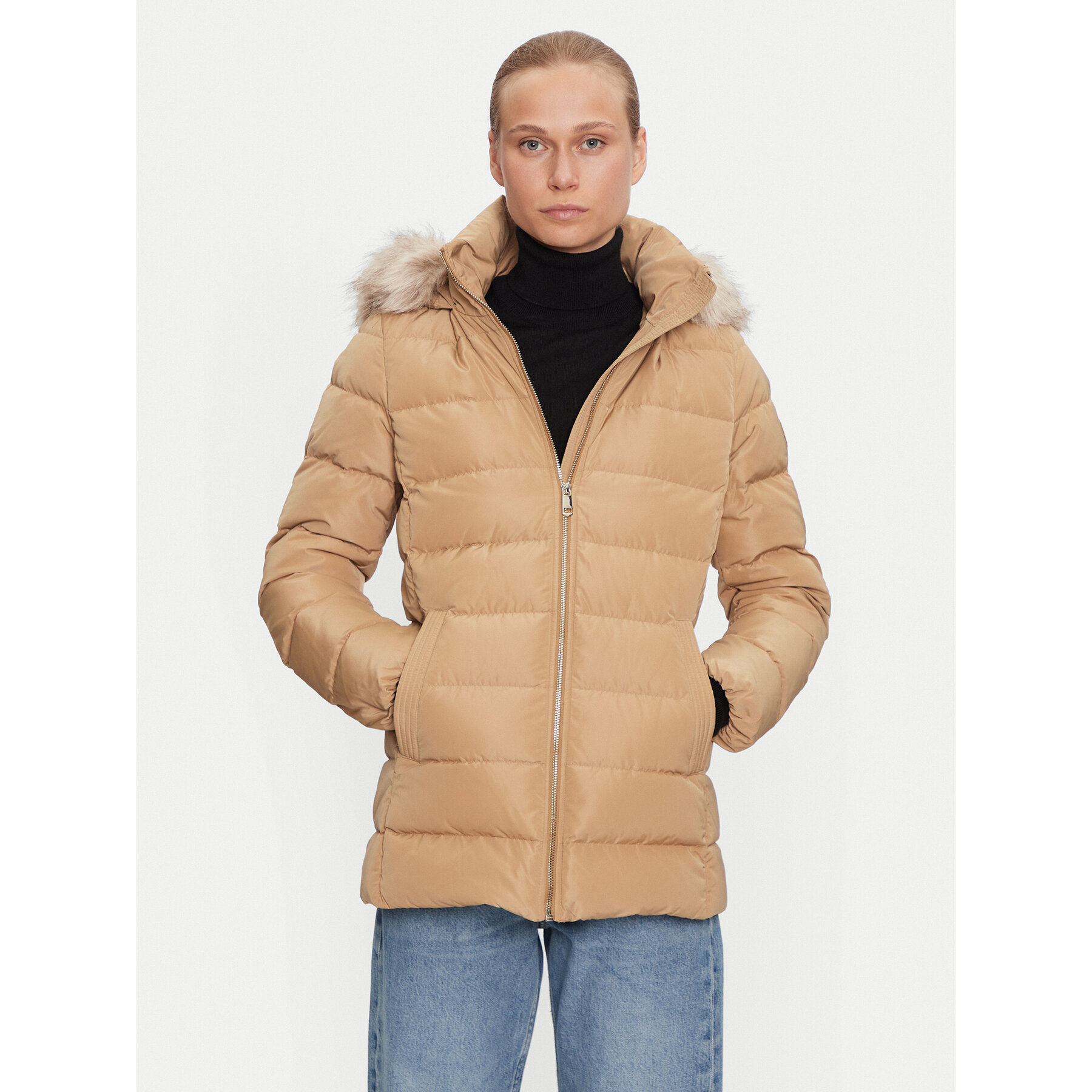 Tommy Hilfiger Kurtka puchowa WW0WW43600 Beżowy Regular Fit