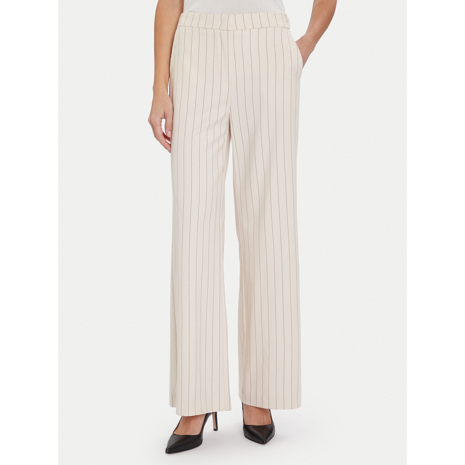 Maryley Spodnie materiałowe 25IB598/M17/35PA Écru Regular Fit