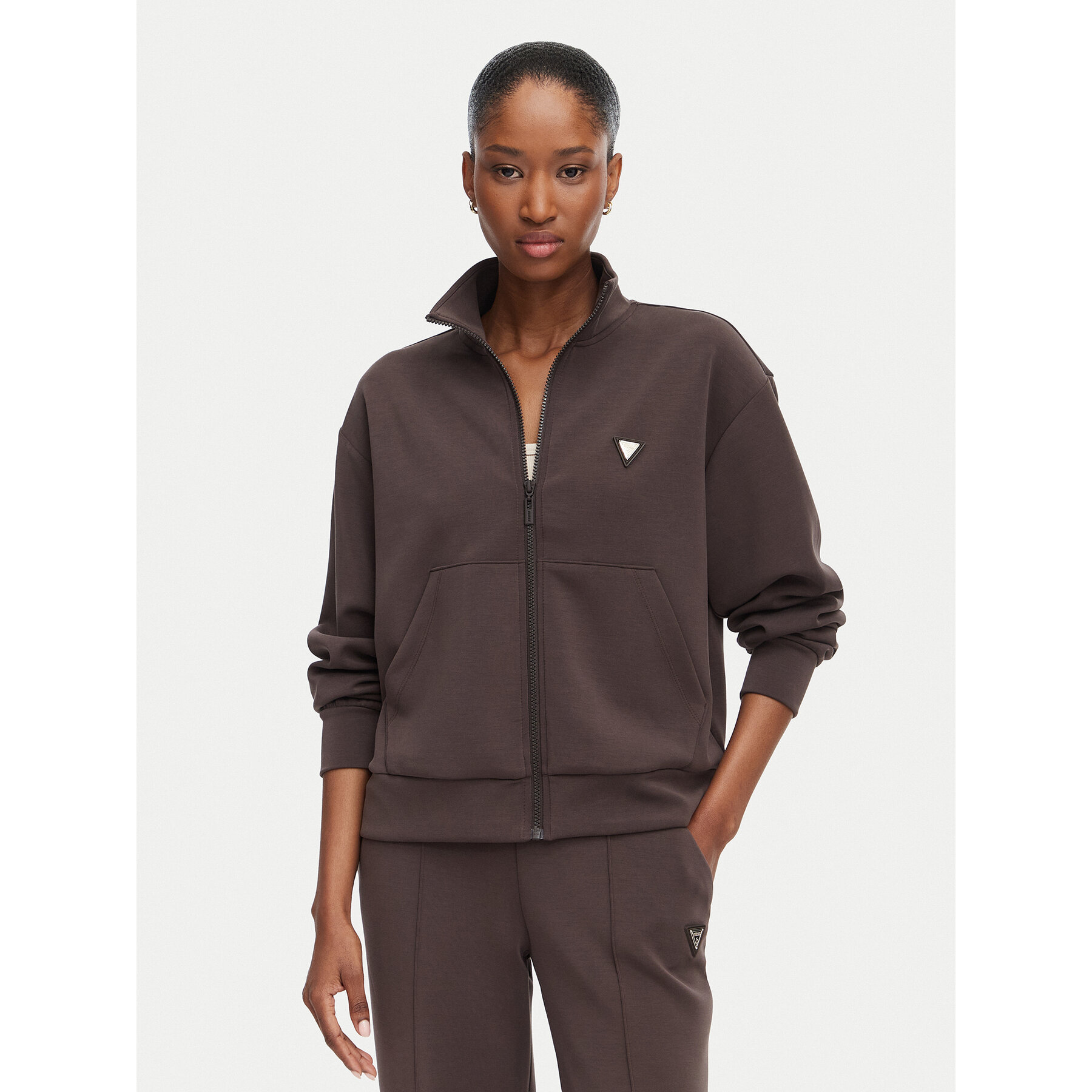 Guess Bluza V6YQ17 K4313 Brązowy Regular Fit