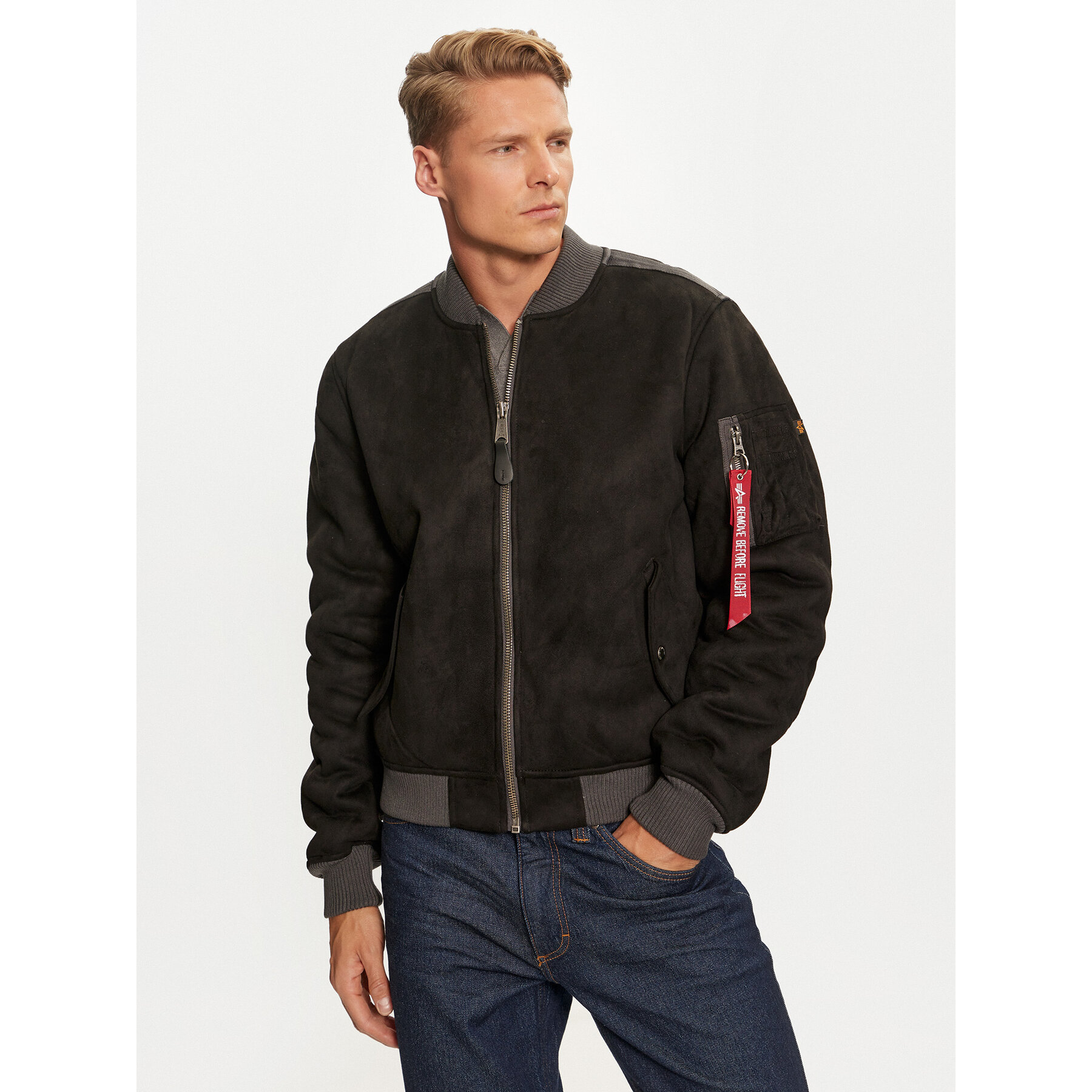 Alpha Industries Kurtka bomber 148122 Czarny Regular Fit