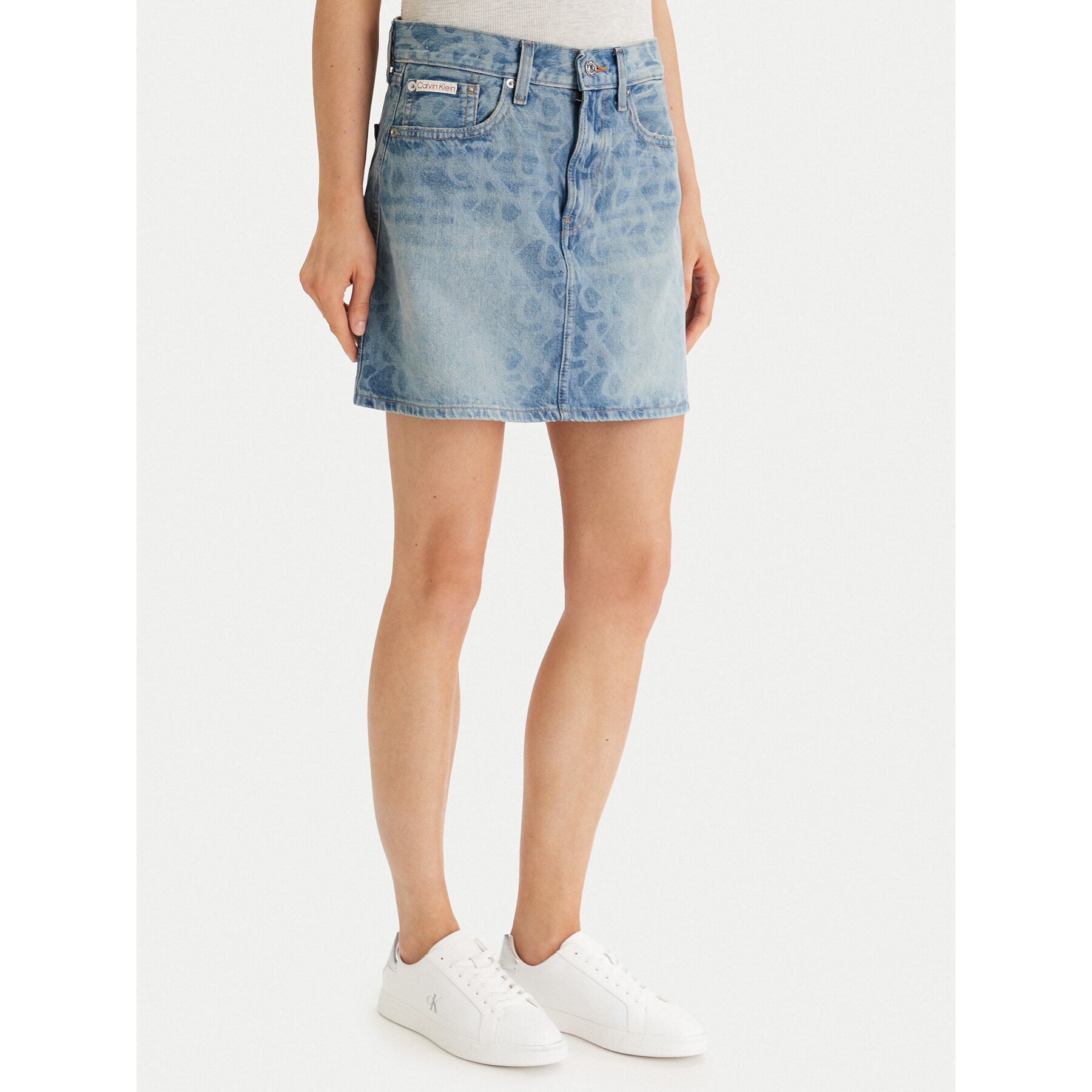 Calvin Klein Jeans Spódnica jeansowa 90S Mini LV147F679G Niebieski Regular Fit