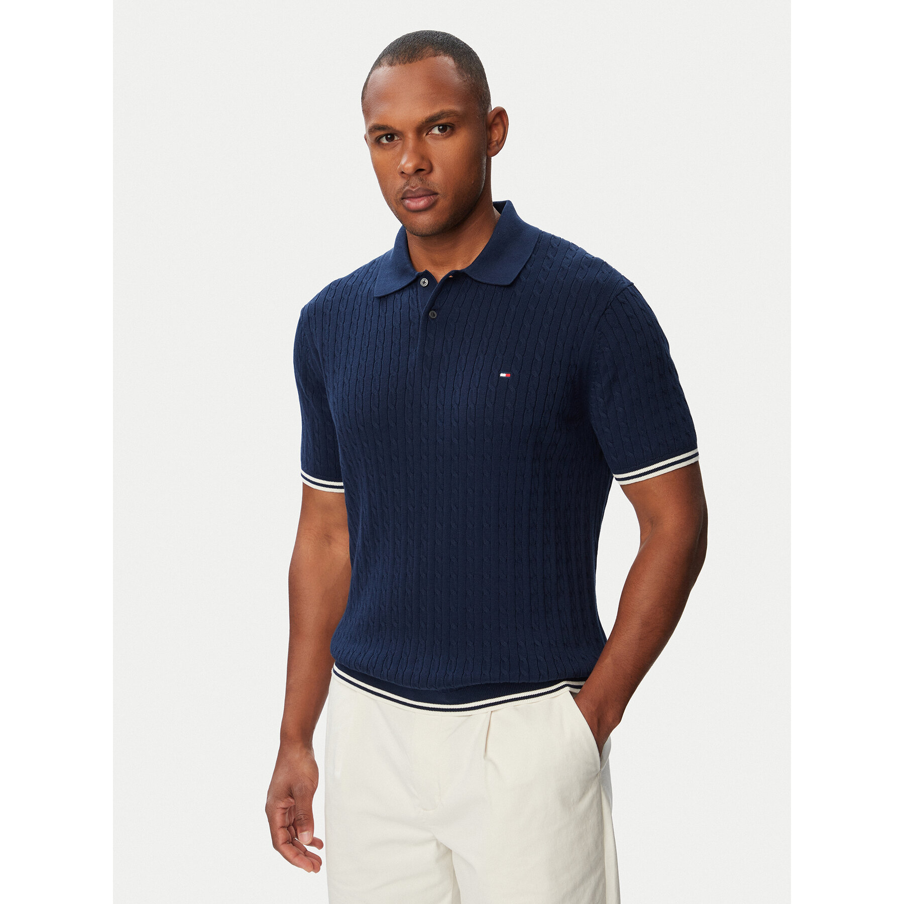 Tommy Hilfiger Polo MW0MW40701 Granatowy Regular Fit