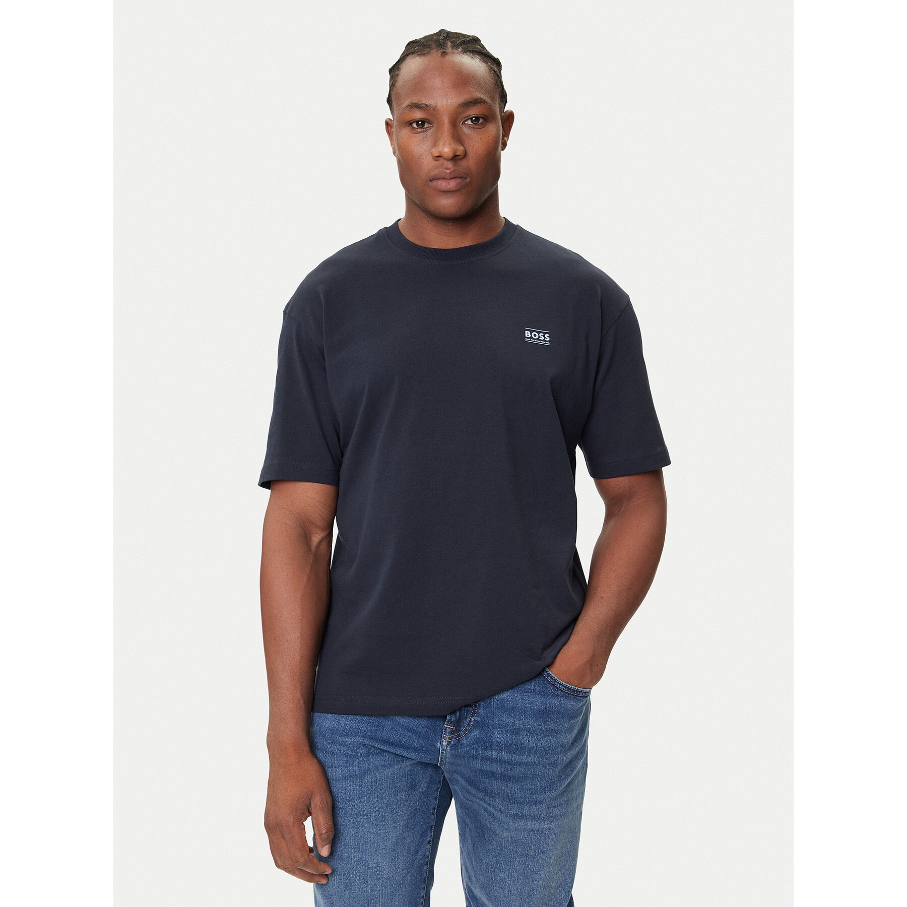 BOSS T-Shirt Te_Move 50547087 Granatowy Relaxed Fit