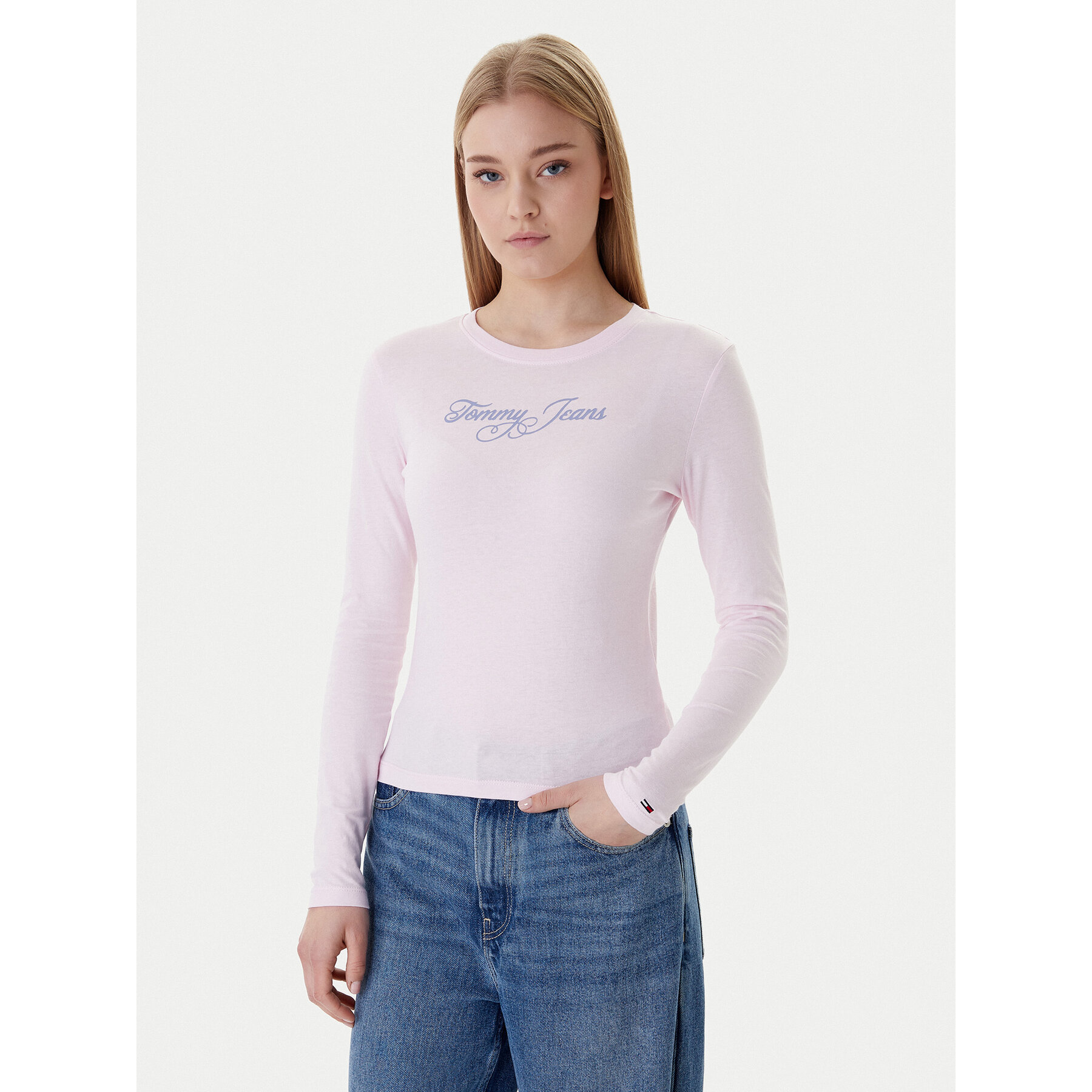 Tommy Jeans Bluzka Essential DW0DW21844 Różowy Regular Fit
