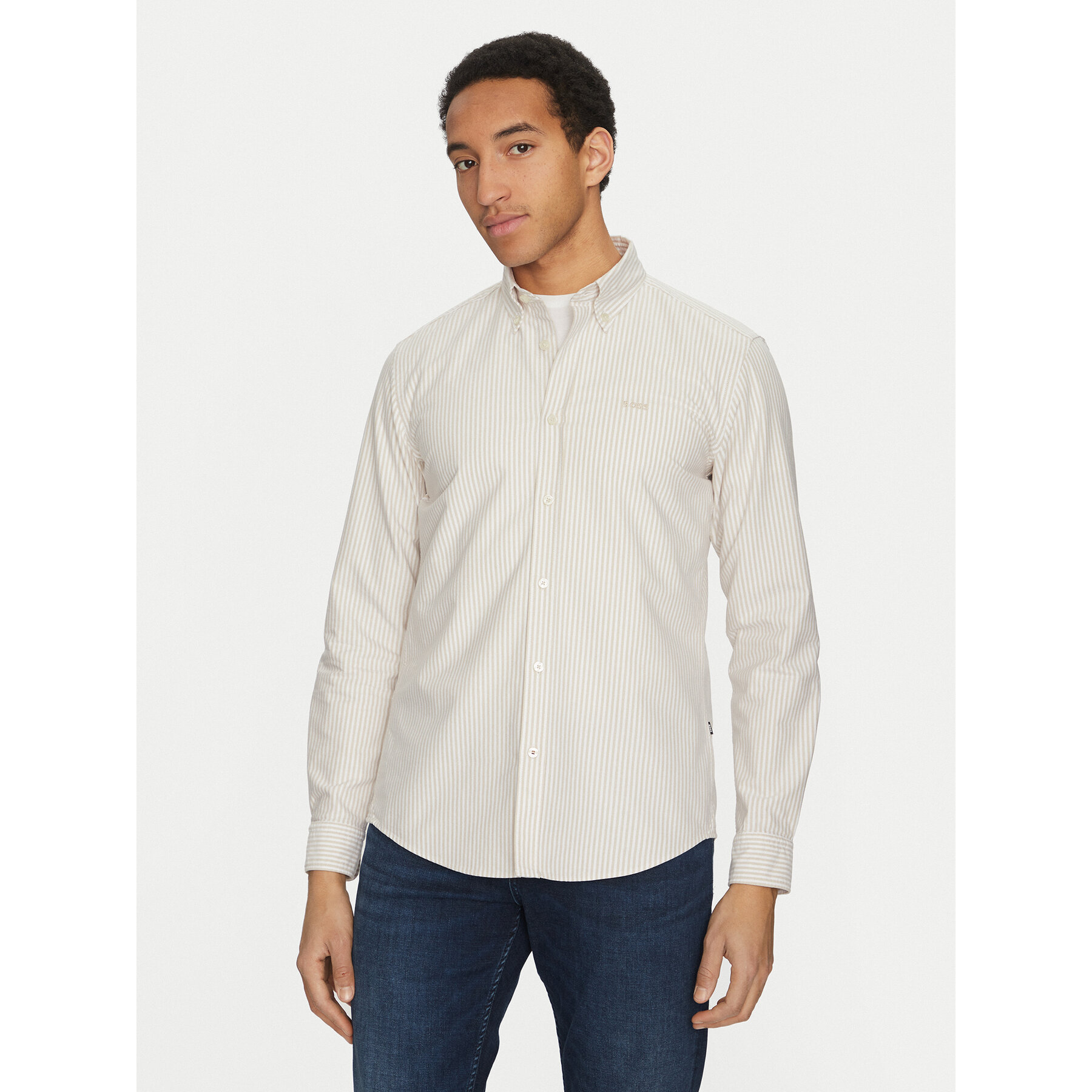 BOSS Koszula Roan 50520275 Beżowy Slim Fit
