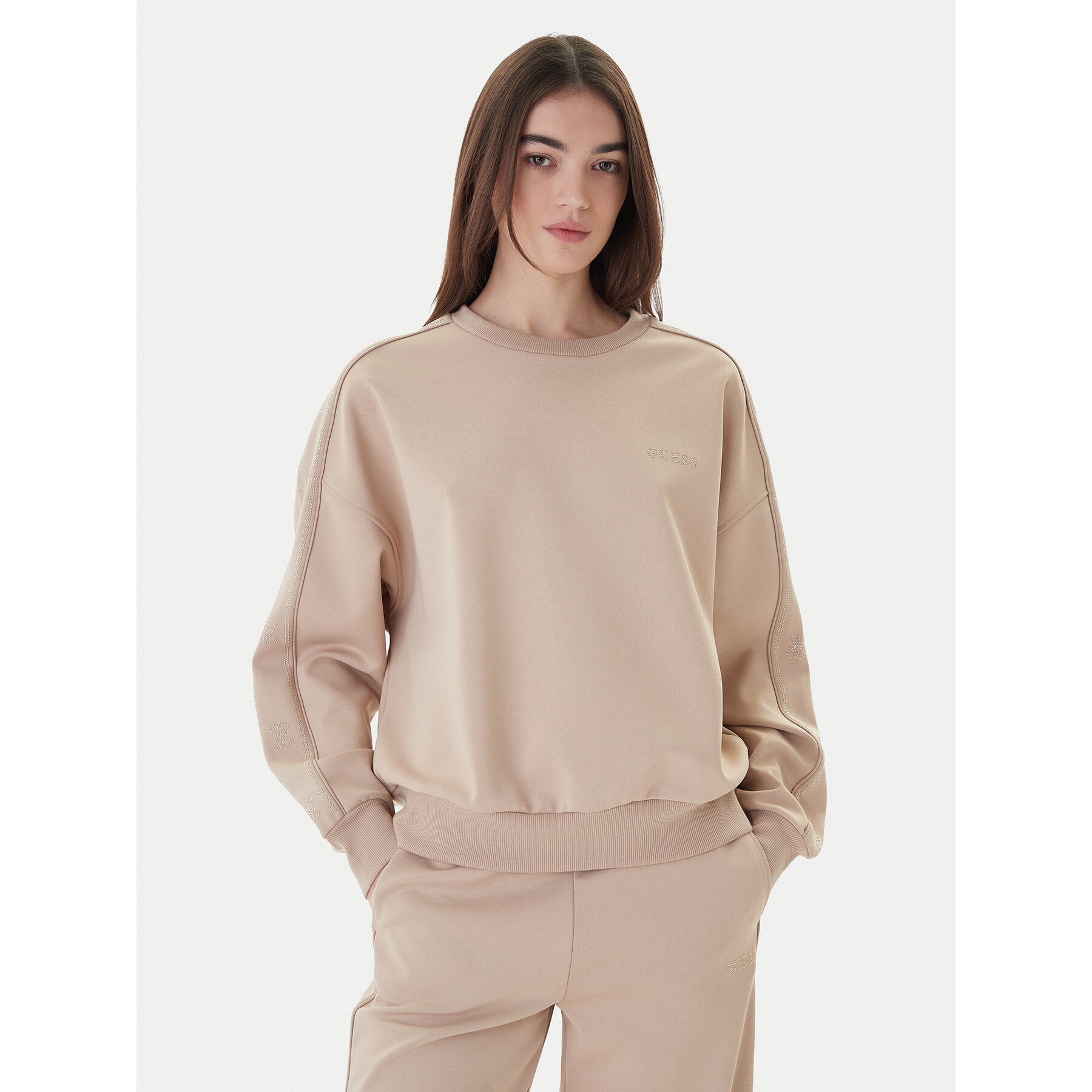 Guess Bluza V6RQ96 KCX22 Beżowy Regular Fit