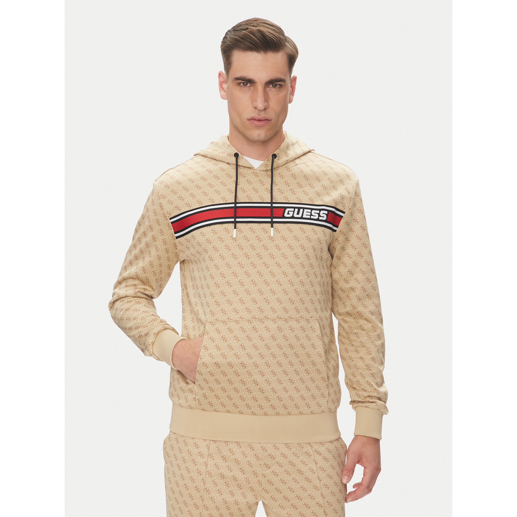 Guess Bluza New Korbin Z4BQ30 FL04Q Beżowy Regular Fit