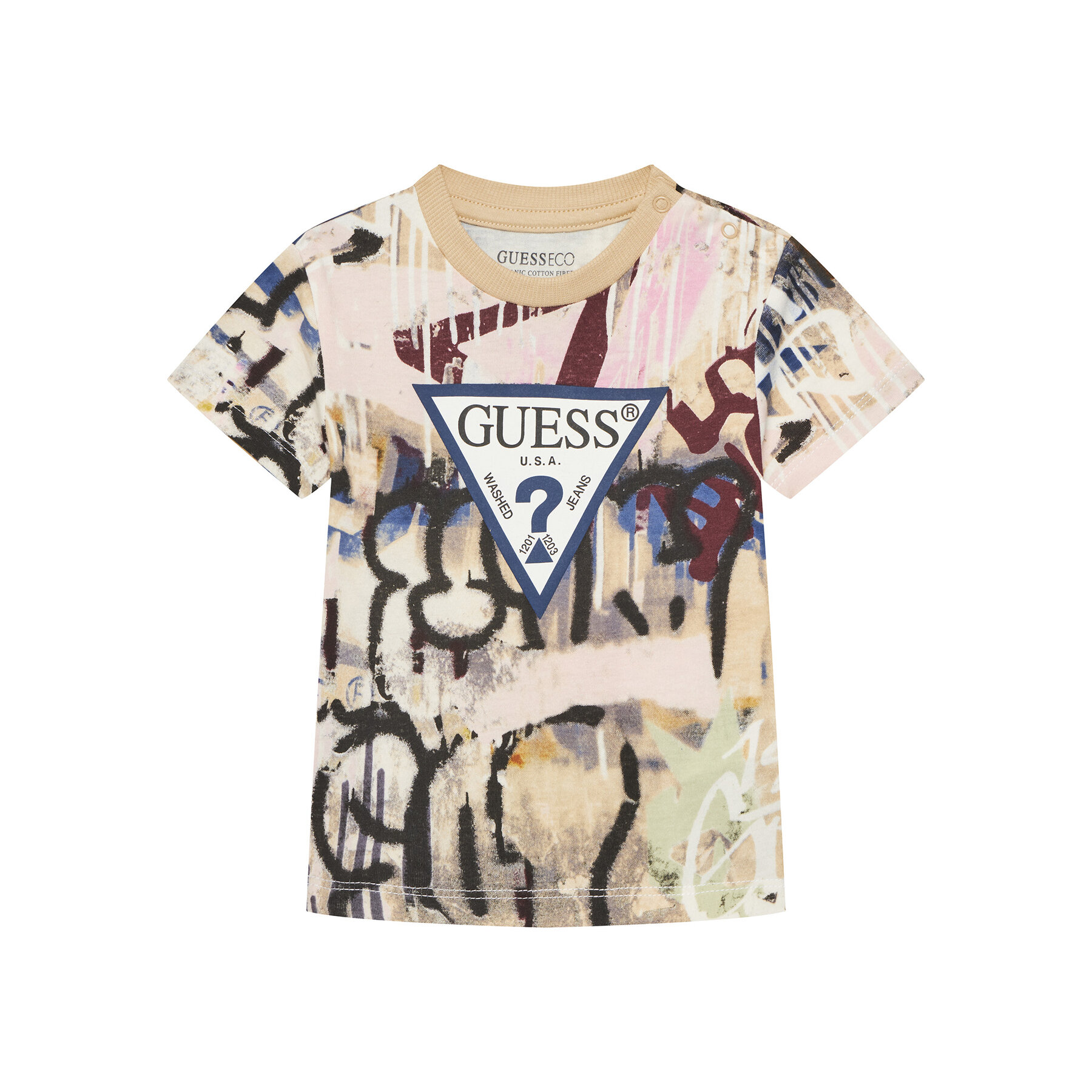 Guess T-Shirt N5YI04 K8HM4 Kolorowy Regular Fit