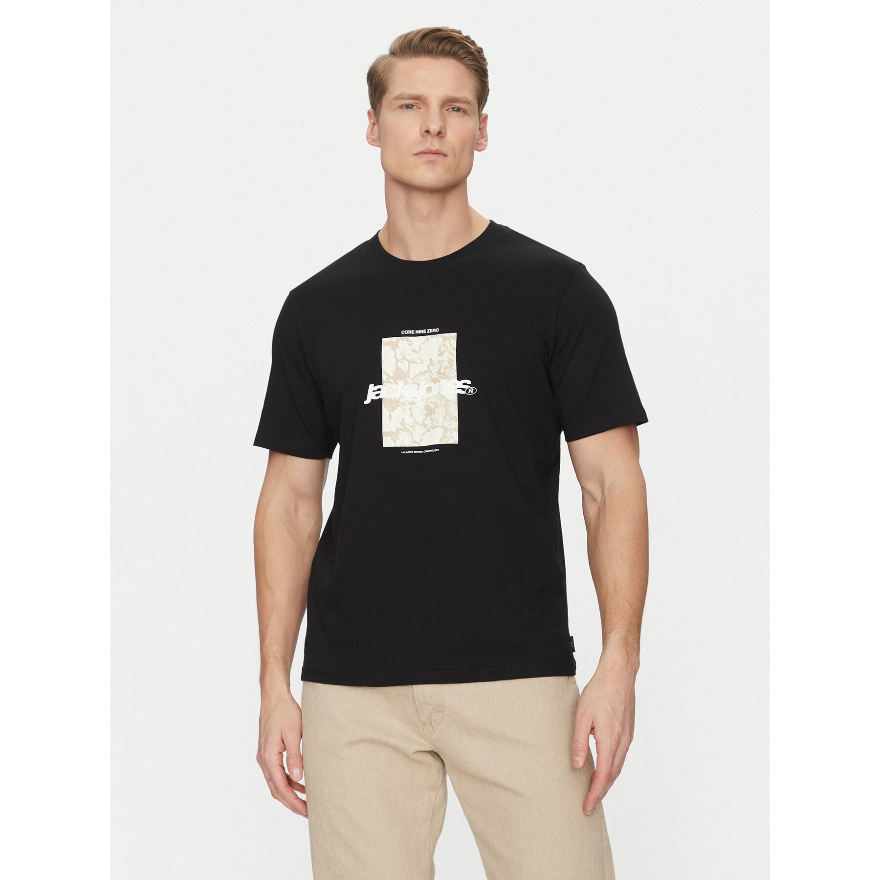 Jack & Jones T-Shirt Tarmac 12273239 Czarny Regular Fit