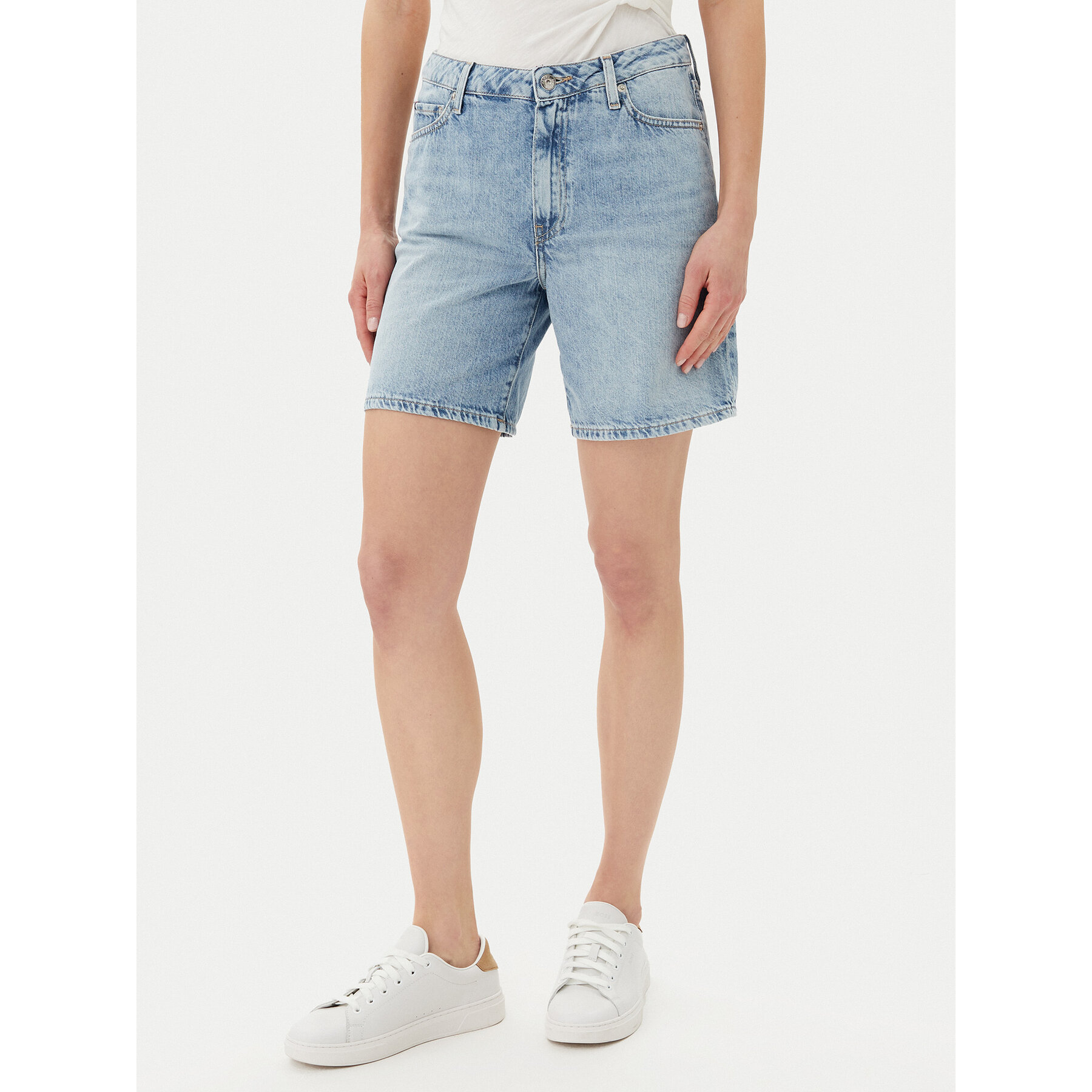 Tommy Hilfiger Szorty jeansowe WW0WW45505 Błękitny Regular Fit
