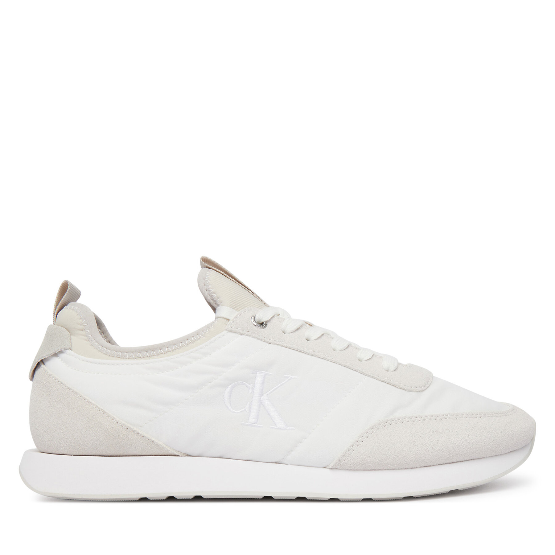 Calvin Klein Sneakersy Retro Runner Sock Laceup Mix YM0YM01414 Biały