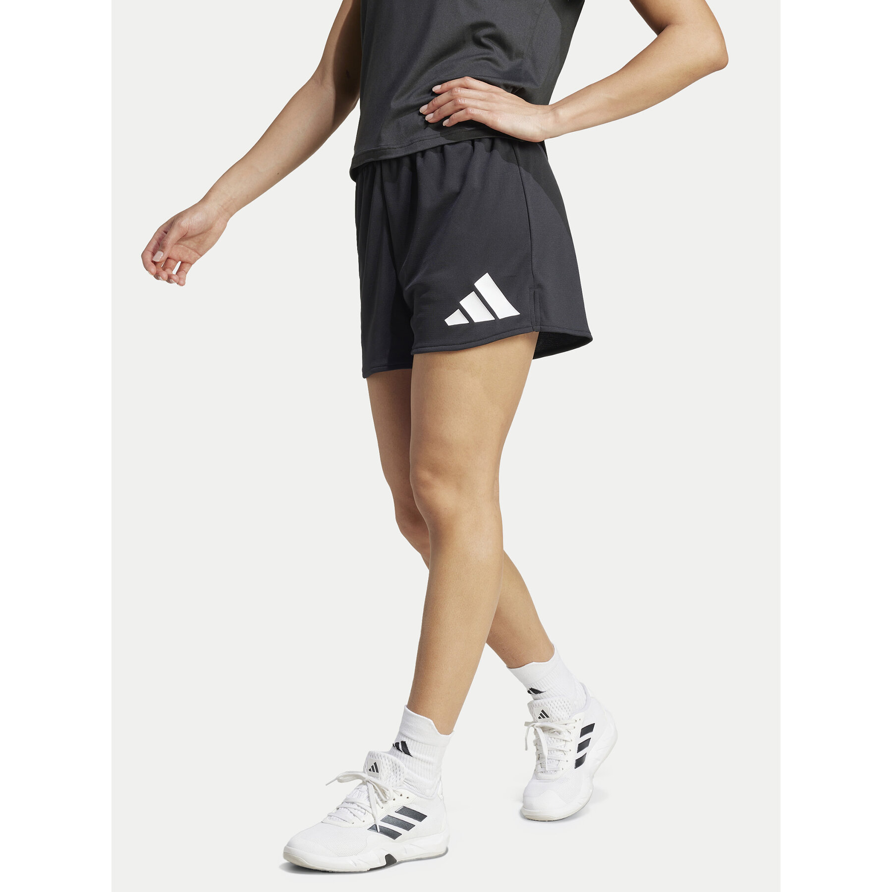 adidas Szorty sportowe Train Essentials Big Logo JG8685 Czarny Regular Fit