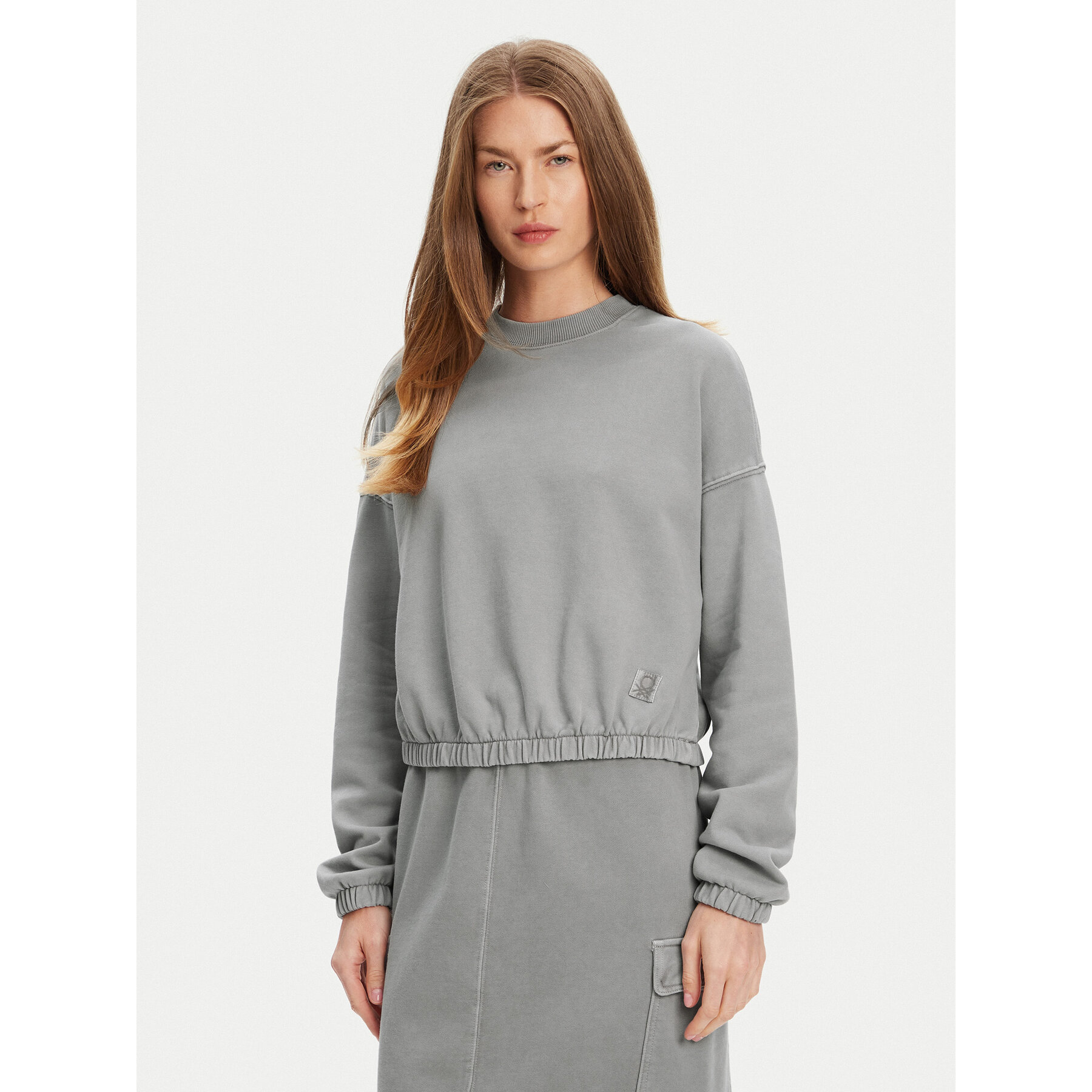 United Colors Of Benetton Bluza 39BLD109O Szary Regular Fit