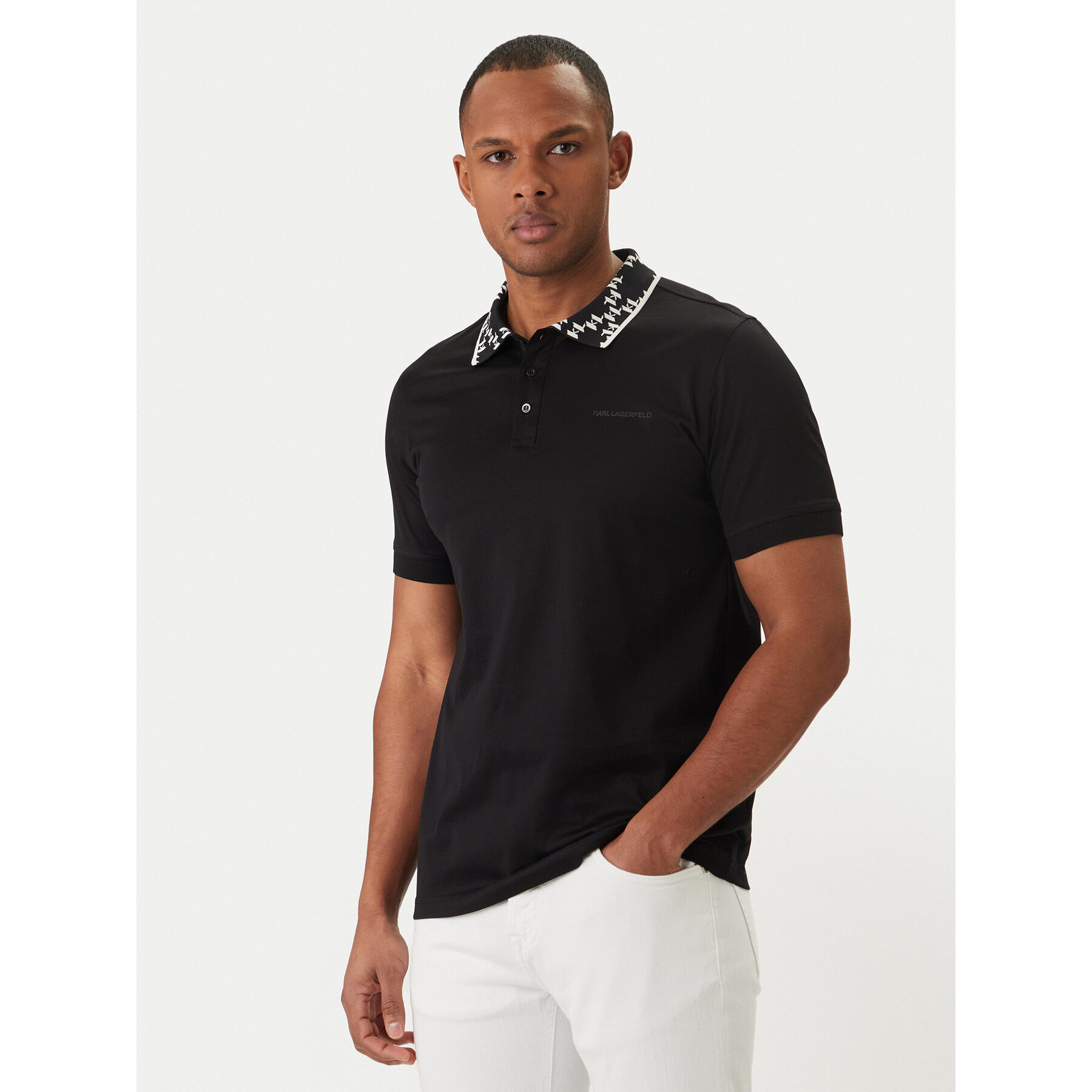 KARL LAGERFELD Polo 745010 562200 Czarny Regular Fit