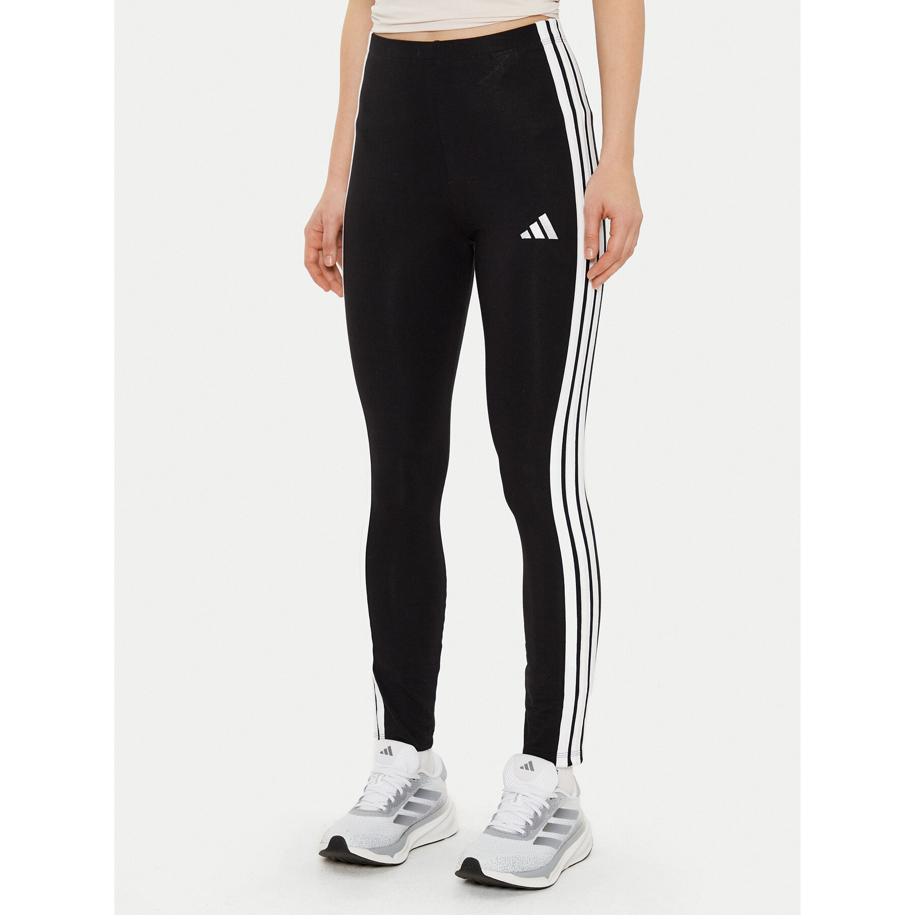 adidas Legginsy Essentials 3-Stripes JE0072 Czarny Slim Fit