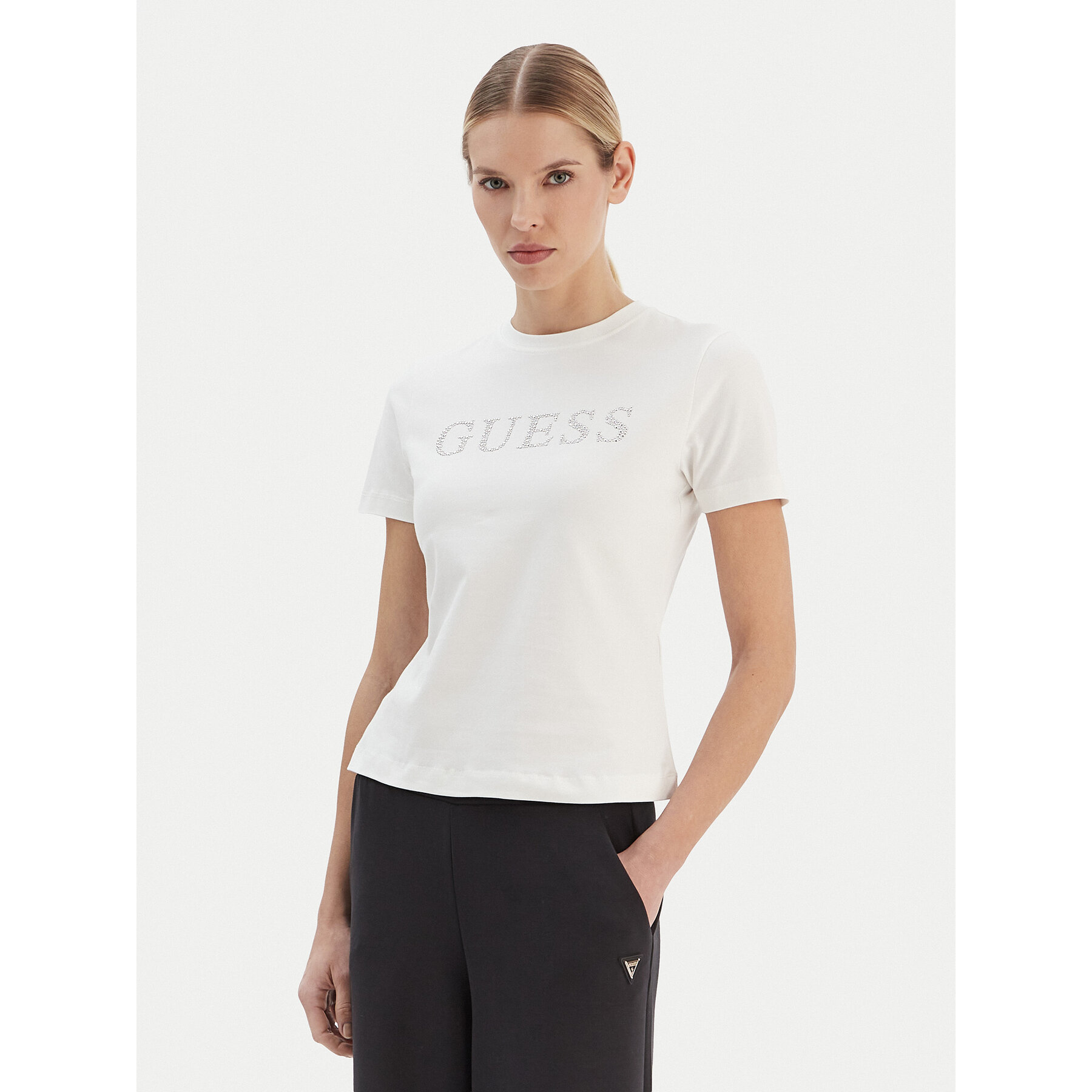 Guess T-Shirt V6RI20 J1314 Biały Regular Fit