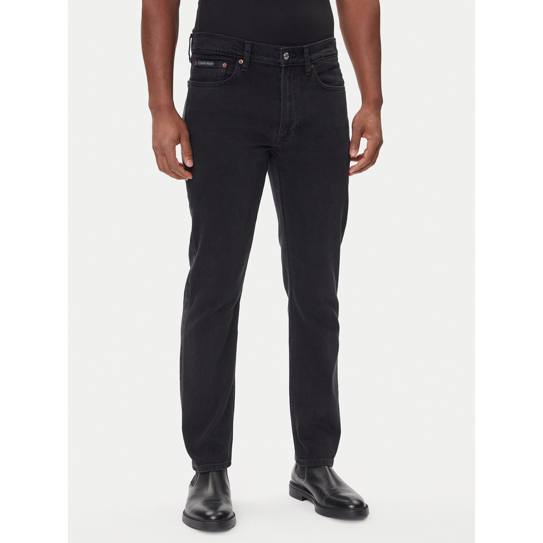 Calvin Klein Jeansy LV04RD902G Czarny Slim Fit