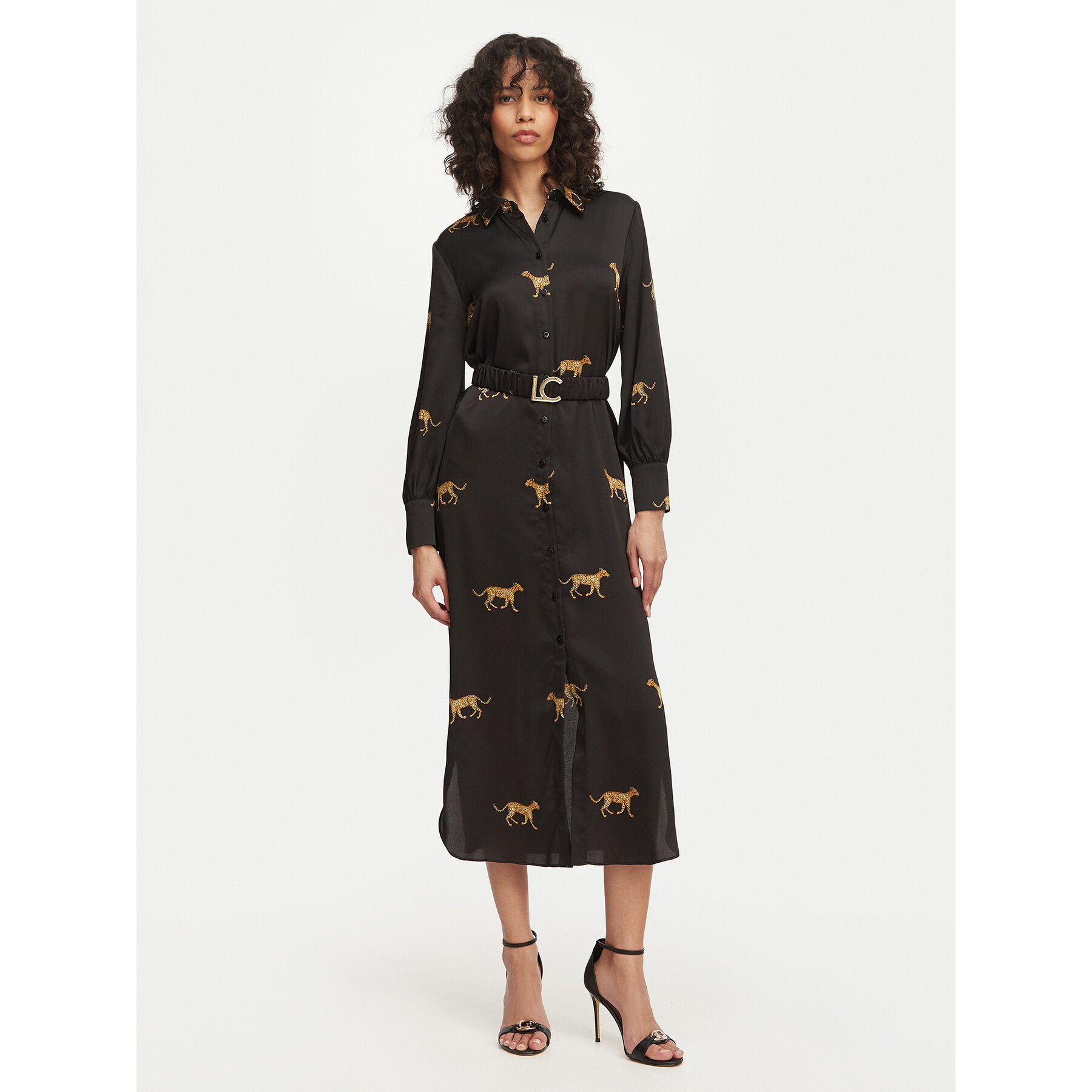 LOLA CASADEMUNT Sukienka koszulowa LS2616091 Czarny Regular Fit