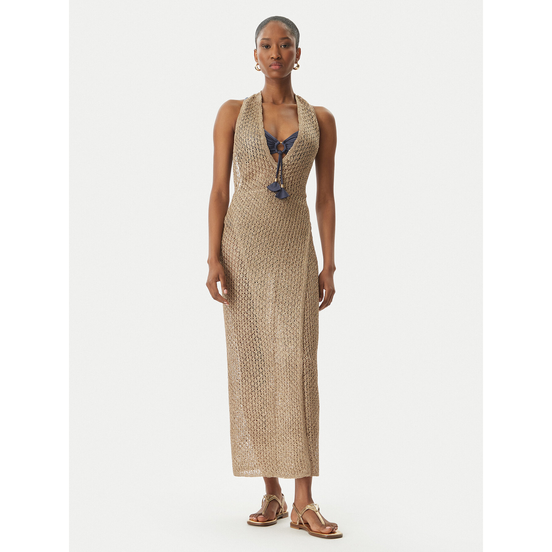Guess Sukienka plażowa E6GK04 Z5402 Beżowy Classic Fit