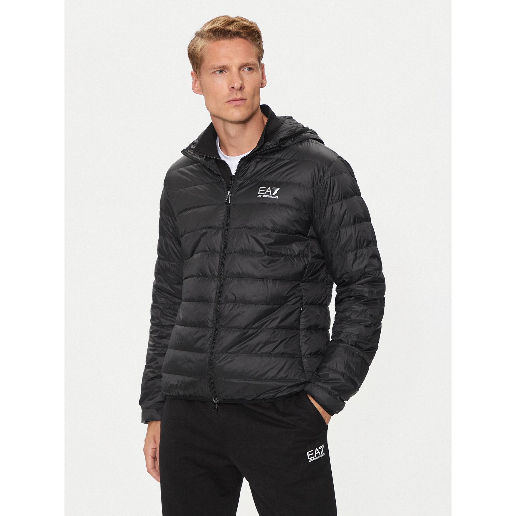 EA7 Emporio Armani Kurtka puchowa 8NPB24 PNGPZ 1200 Czarny Regular Fit