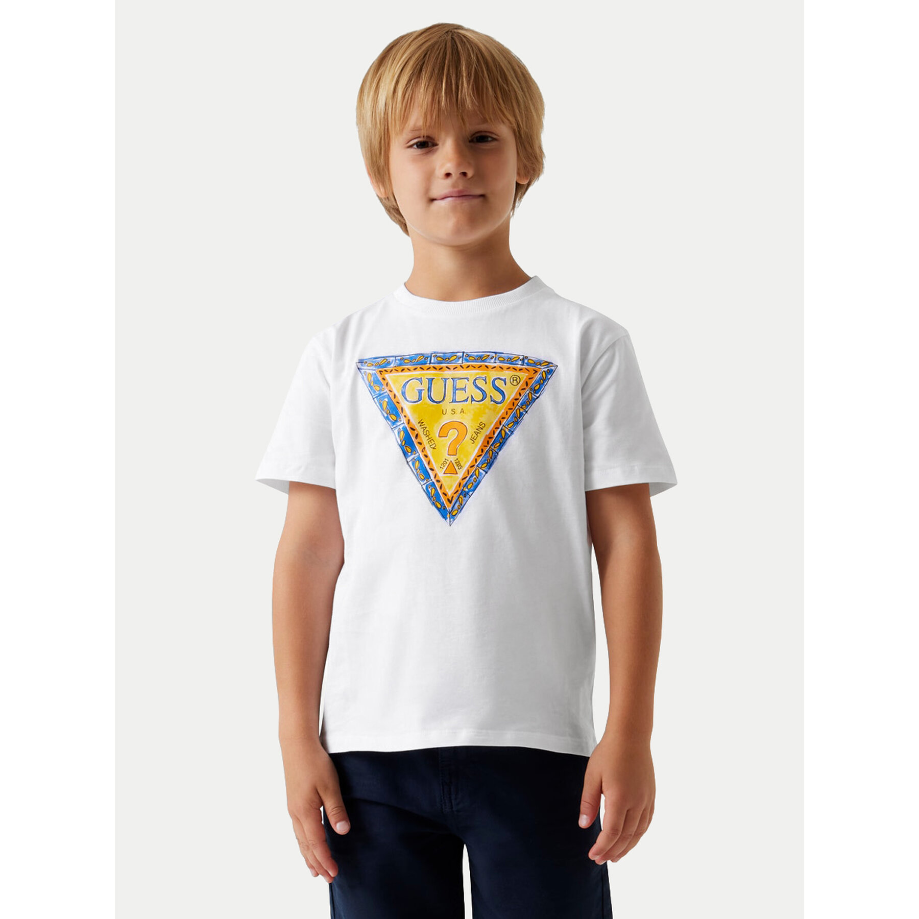 Guess T-Shirt L6GI00 K8HM4 Biały Regular Fit
