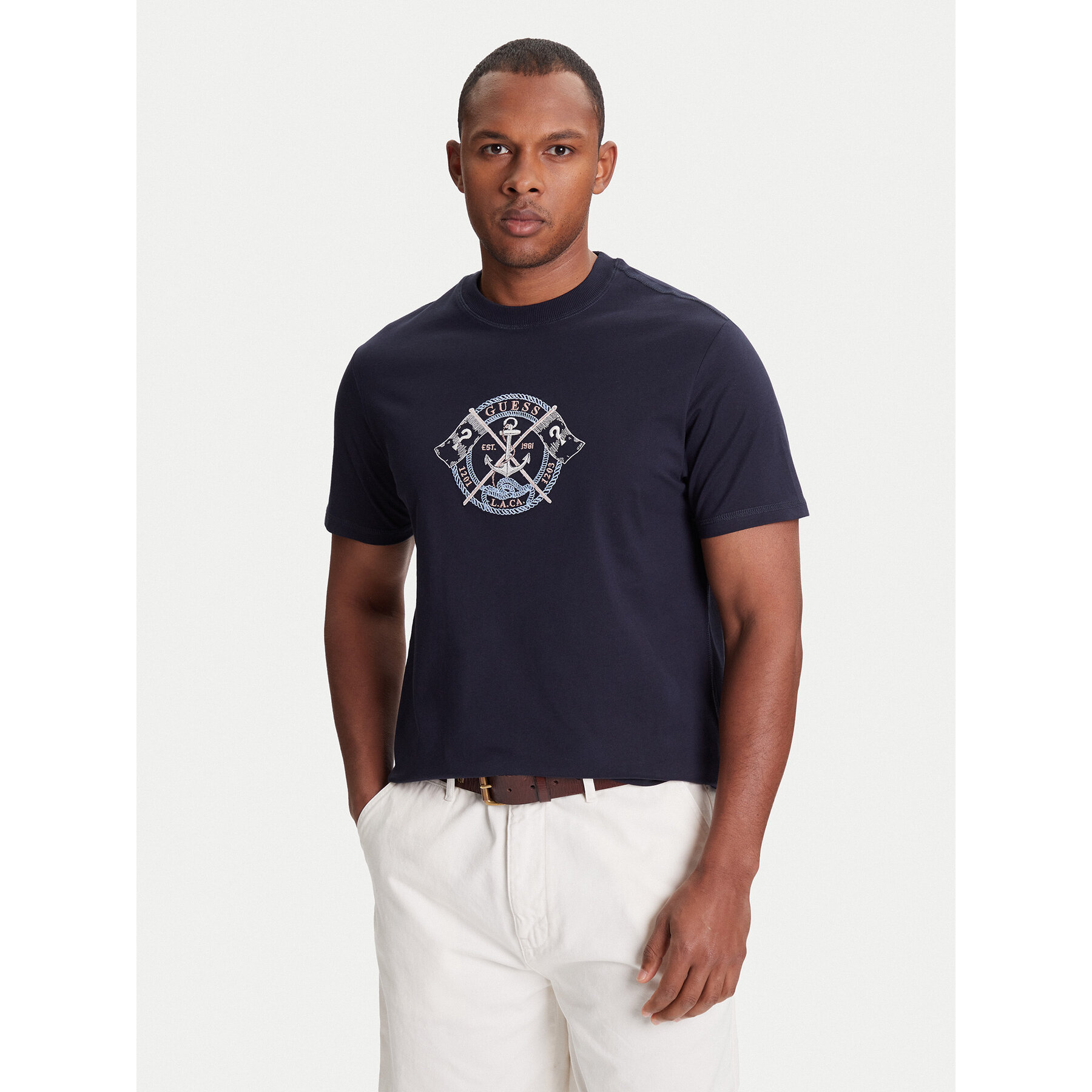 Guess T-Shirt M5YI62 K8FQ4 Granatowy Regular Fit