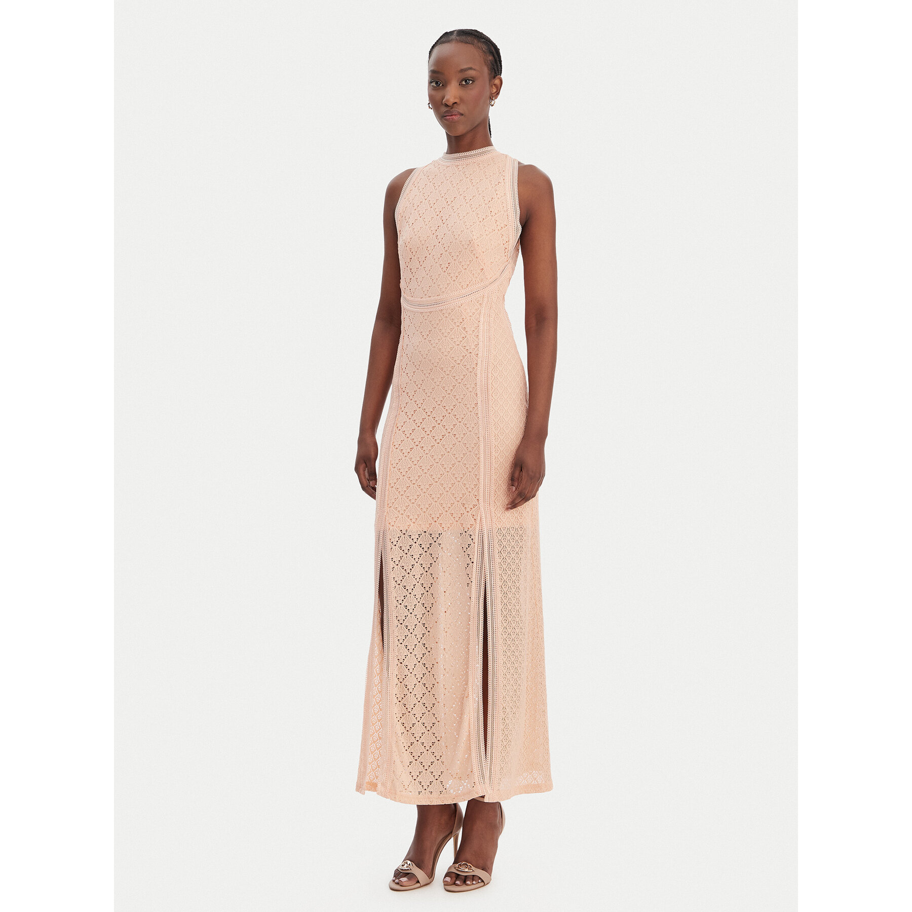 Guess Sukienka letnia W6GK16 K2953 Pomarańczowy Slim Fit
