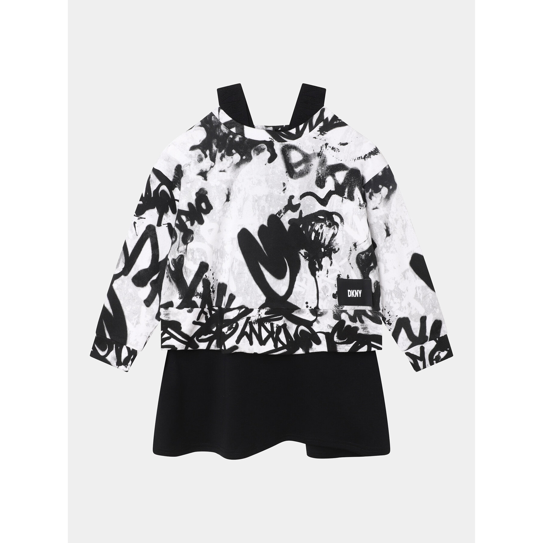 DKNY Sukienka dzianinowa D32888 D Czarny Regular Fit