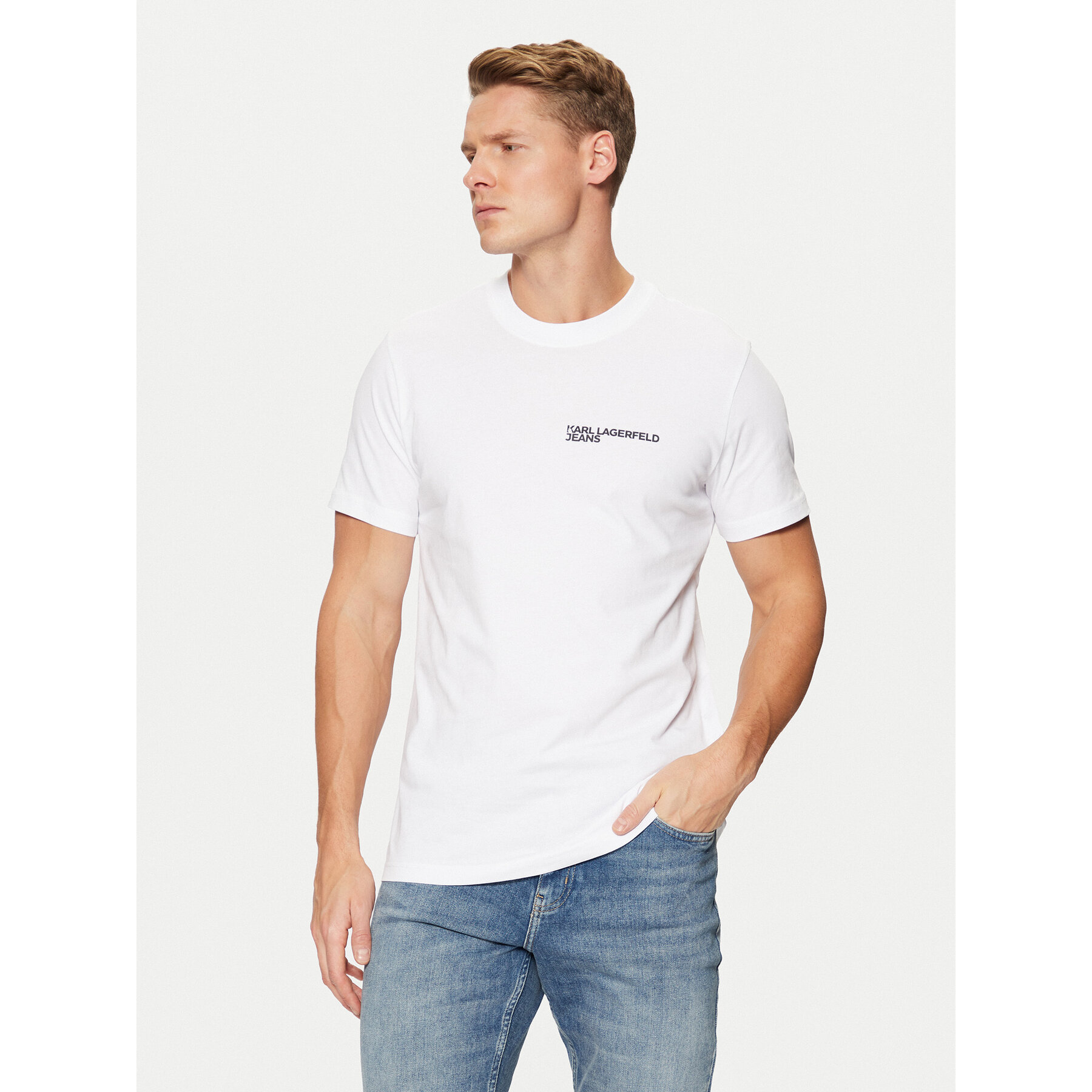 Karl Lagerfeld Jeans T-Shirt A1M17003 Biały Slim Fit