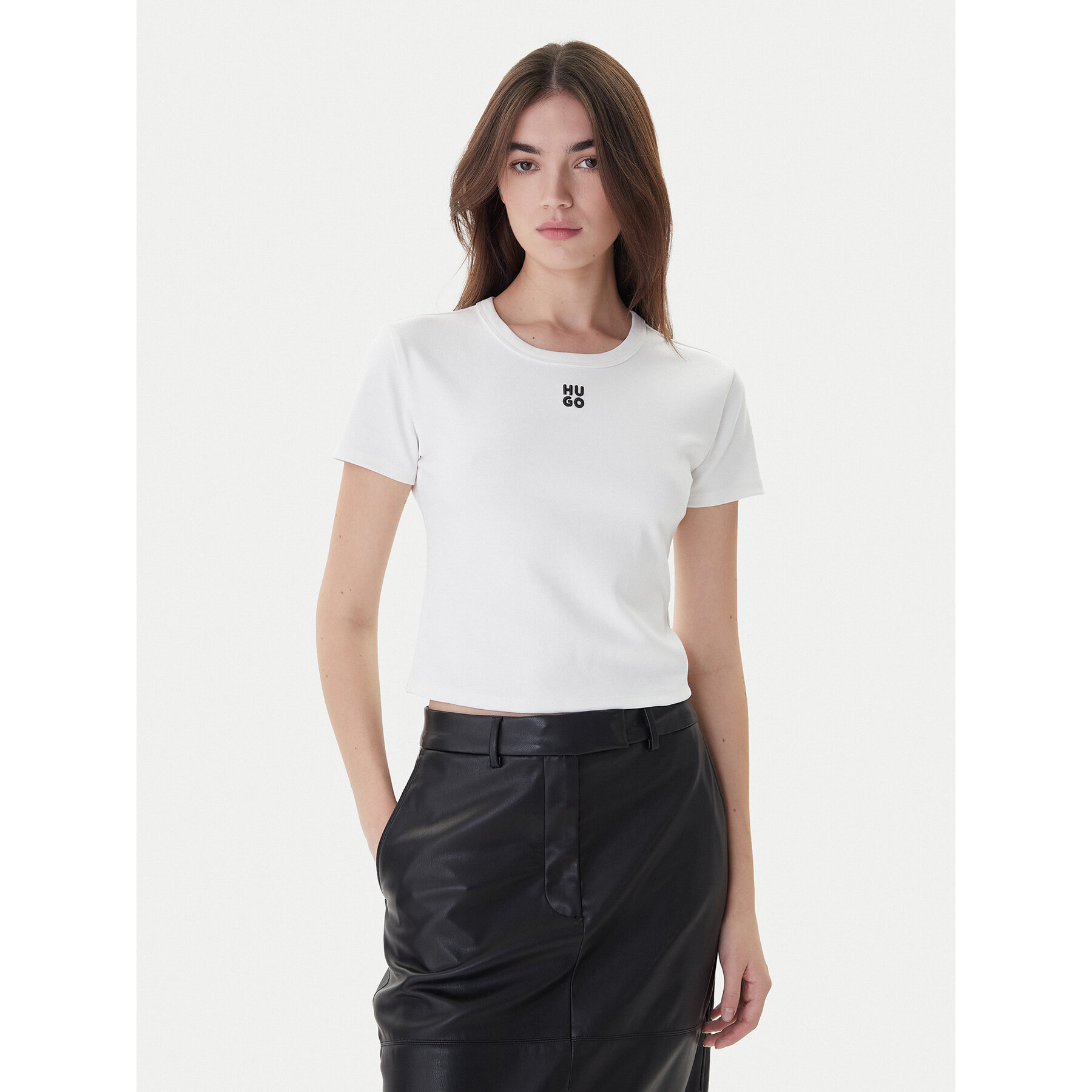 Hugo T-Shirt Delanor 50512000 Biały Slim Fit