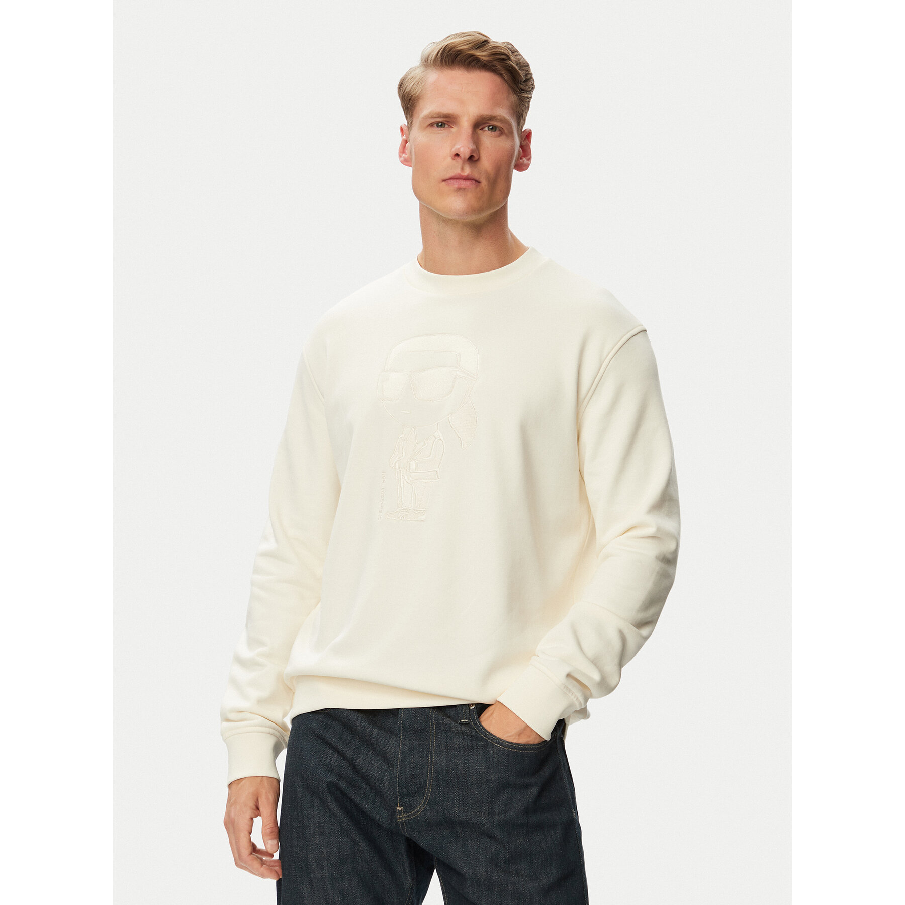 KARL LAGERFELD Bluza 705011 563900 Biały Regular Fit