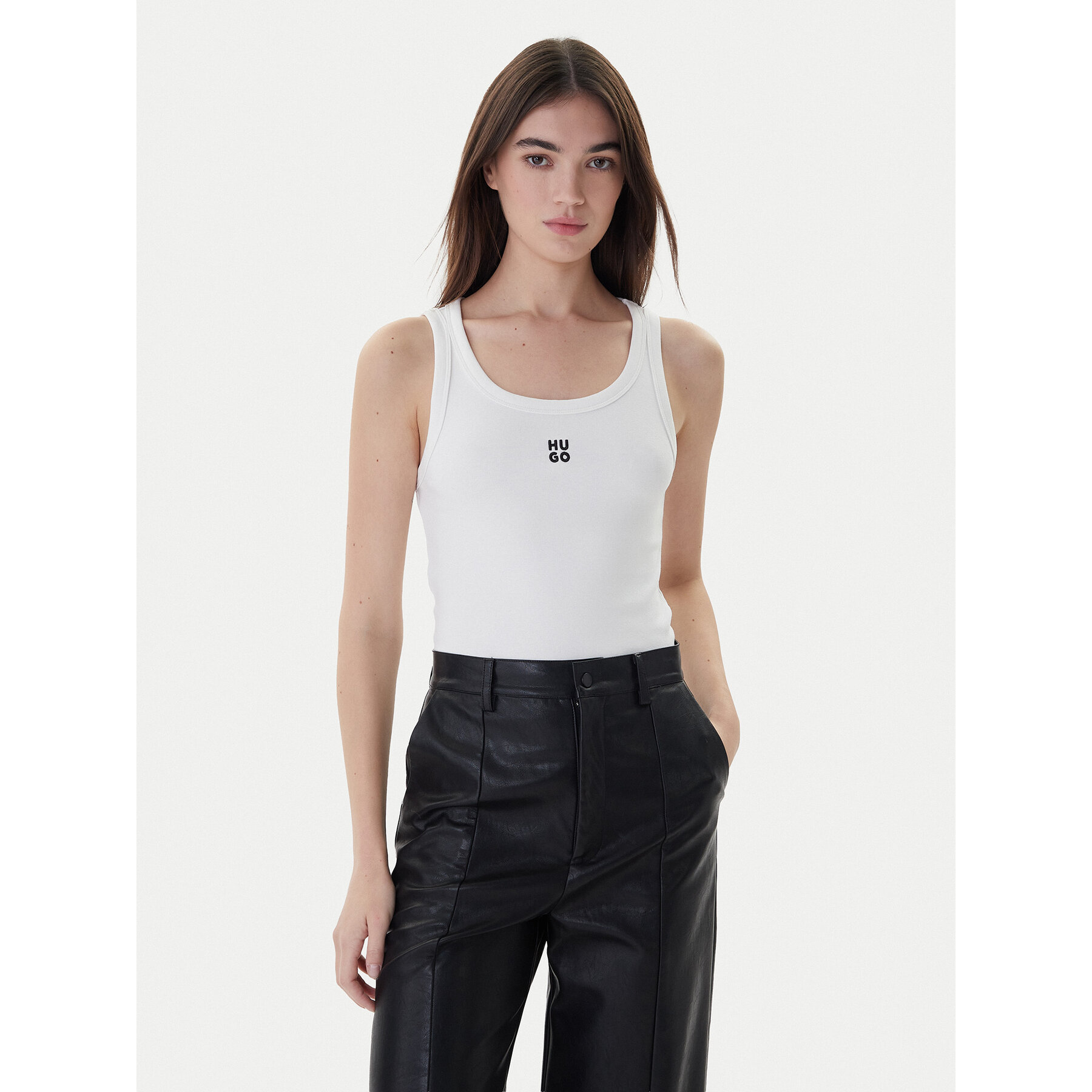 Hugo Top Datamia 50514489 Biały Slim Fit