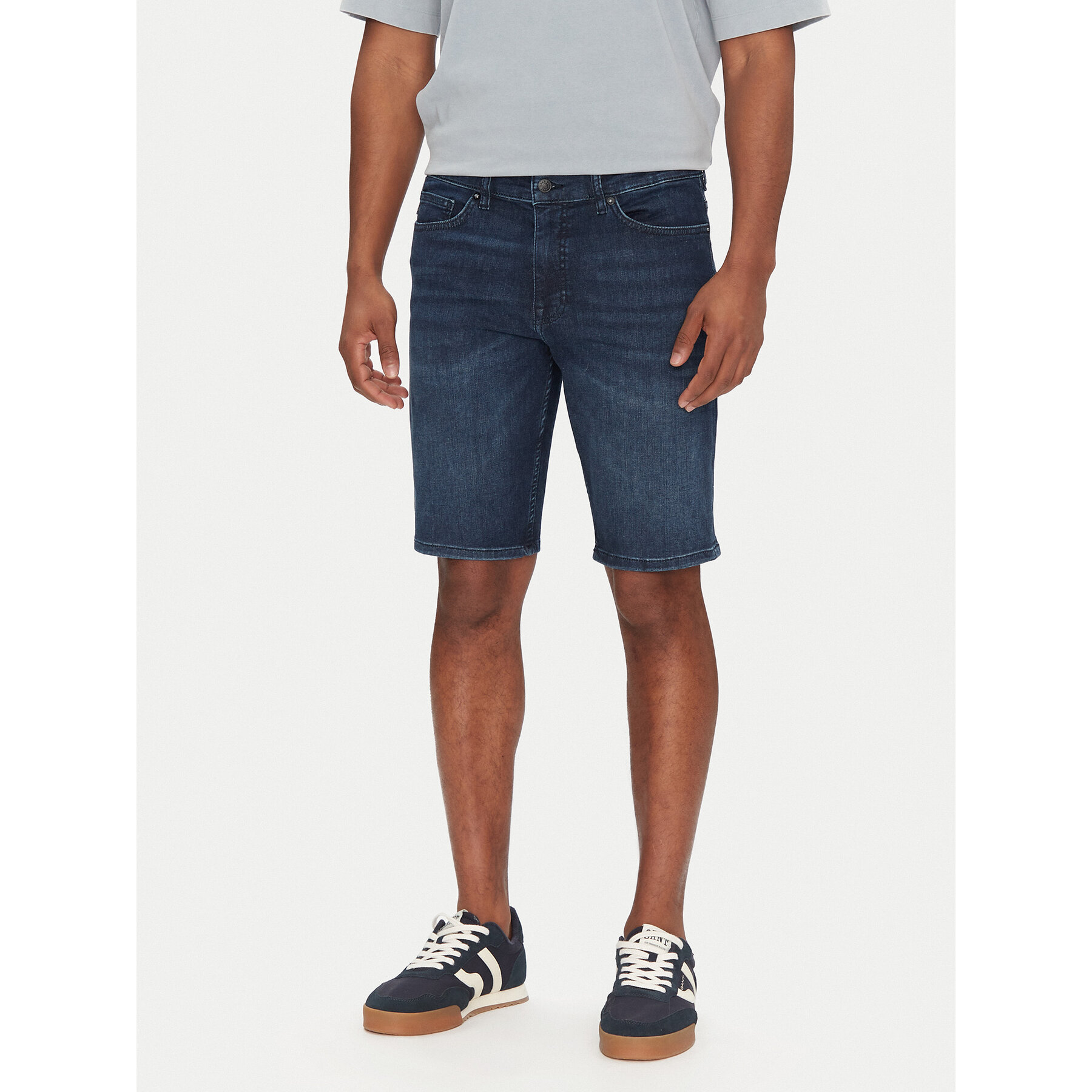 BOSS Szorty jeansowe Delaware Shorts Bo 50537815 Granatowy Slim Fit