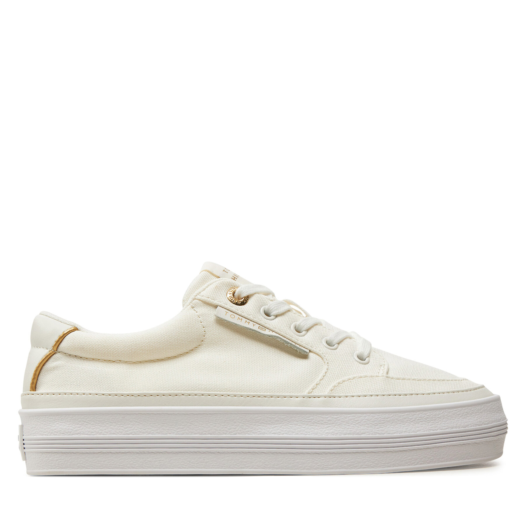 Tommy Hilfiger Sneakersy Essential Vulc Textile Sneaker FW0FW08323 Écru