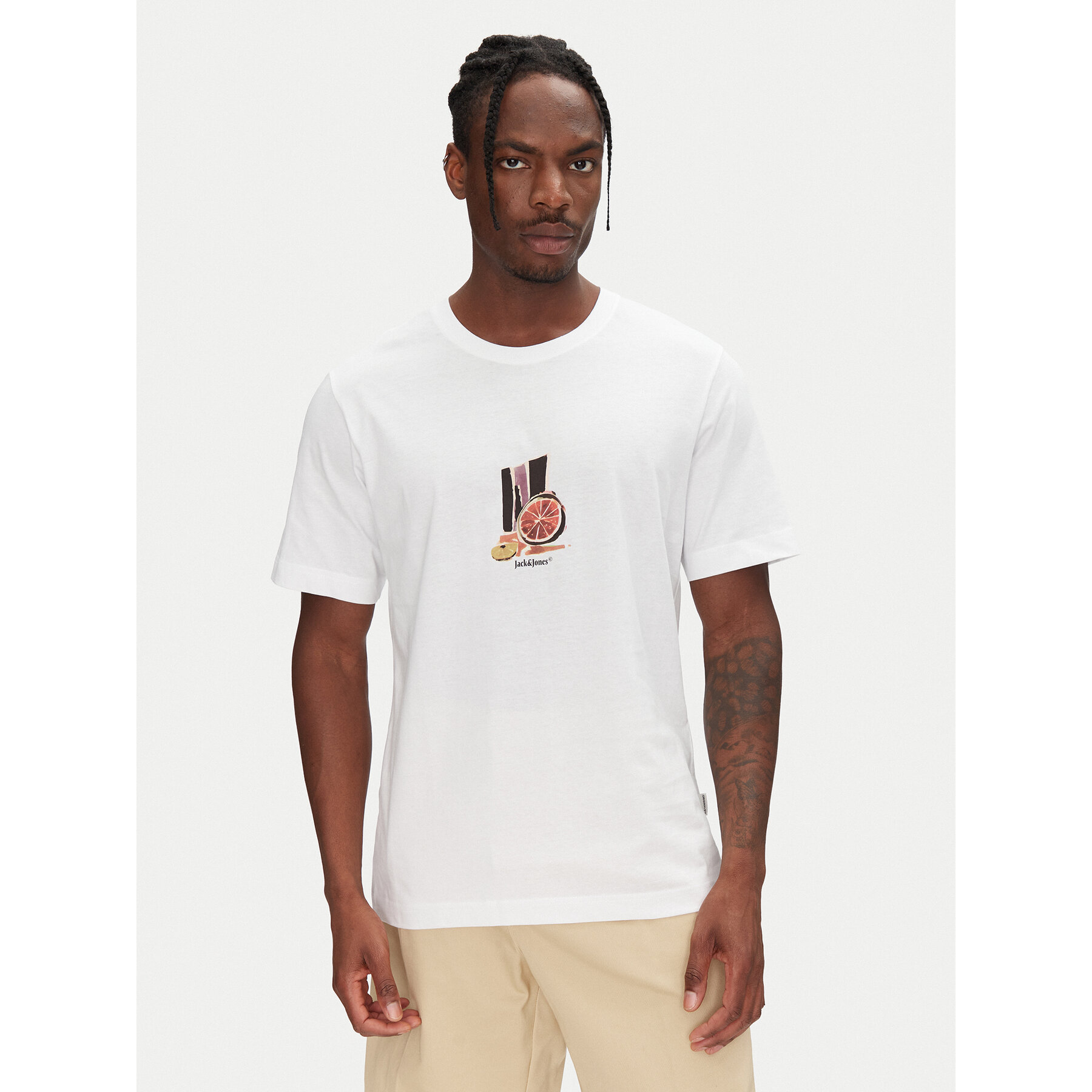 Jack & Jones T-Shirt Varenna 12273162 Biały Regular Fit