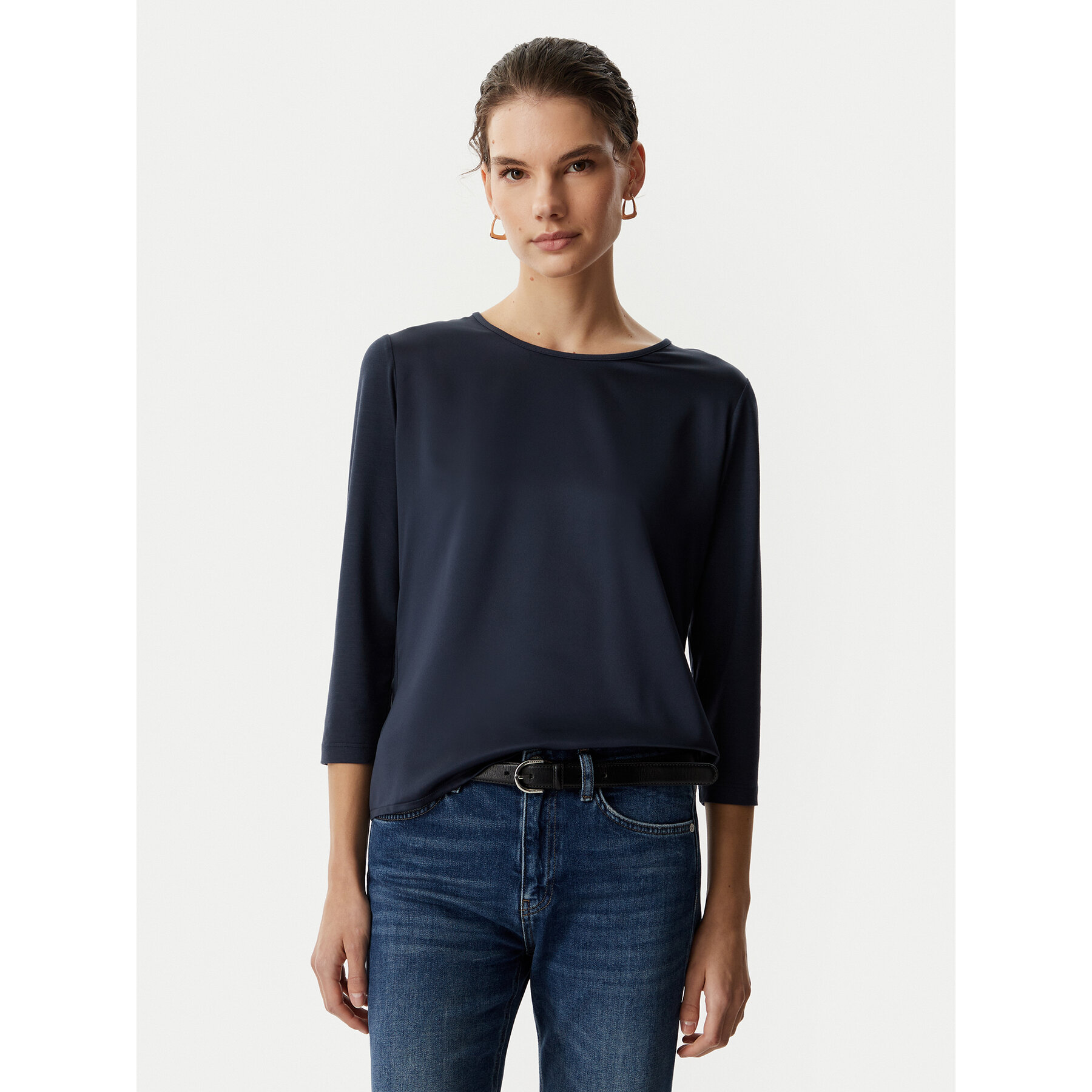 JOOP! Bluzka 263Je32Tamina 30103280 Granatowy Slim Fit