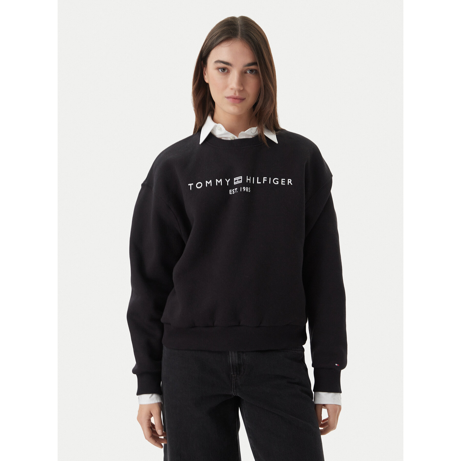 Tommy Hilfiger Bluza WW0WW47831 Czarny Regular Fit