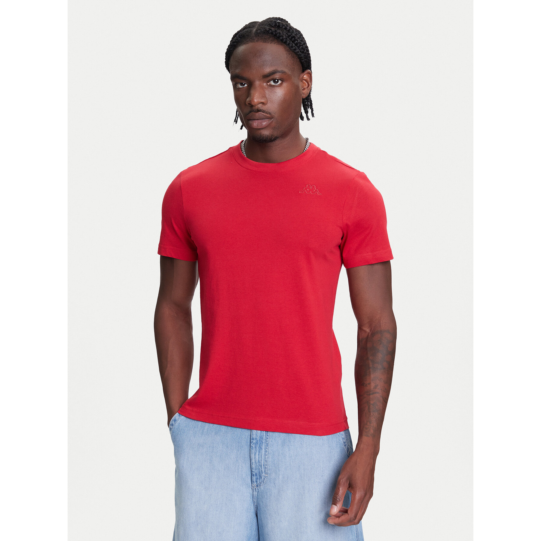 Kappa T-Shirt Logo Korpo Cafers 304J150 Czerwony jasny Slim Fit