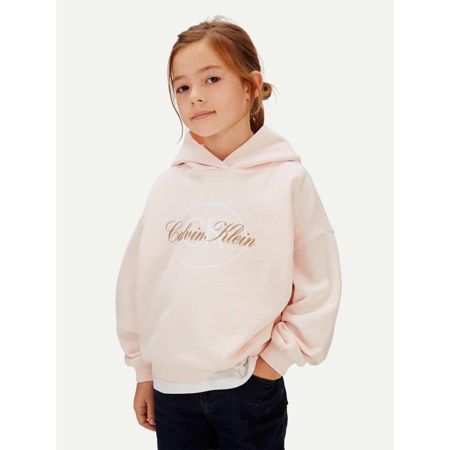 Calvin Klein Bluza Oval LVCKSJB23G Różowy Relaxed Fit