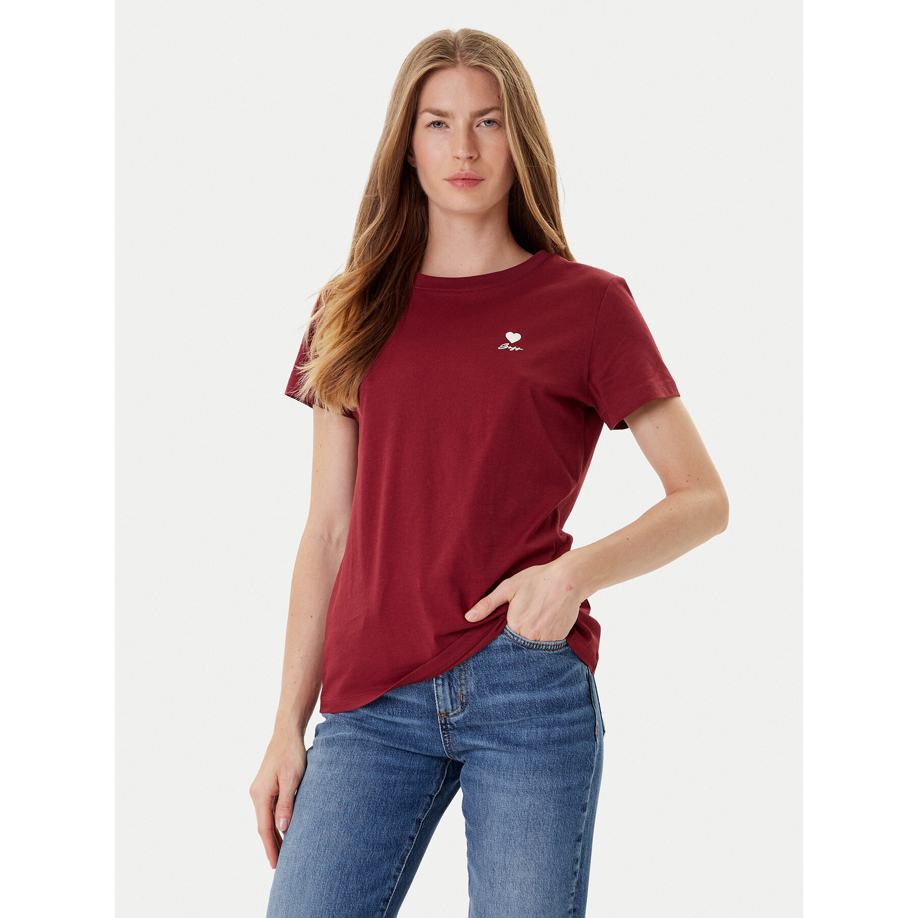 BOSS T-Shirt C_Esogo_3 50545288 Bordowy Regular Fit