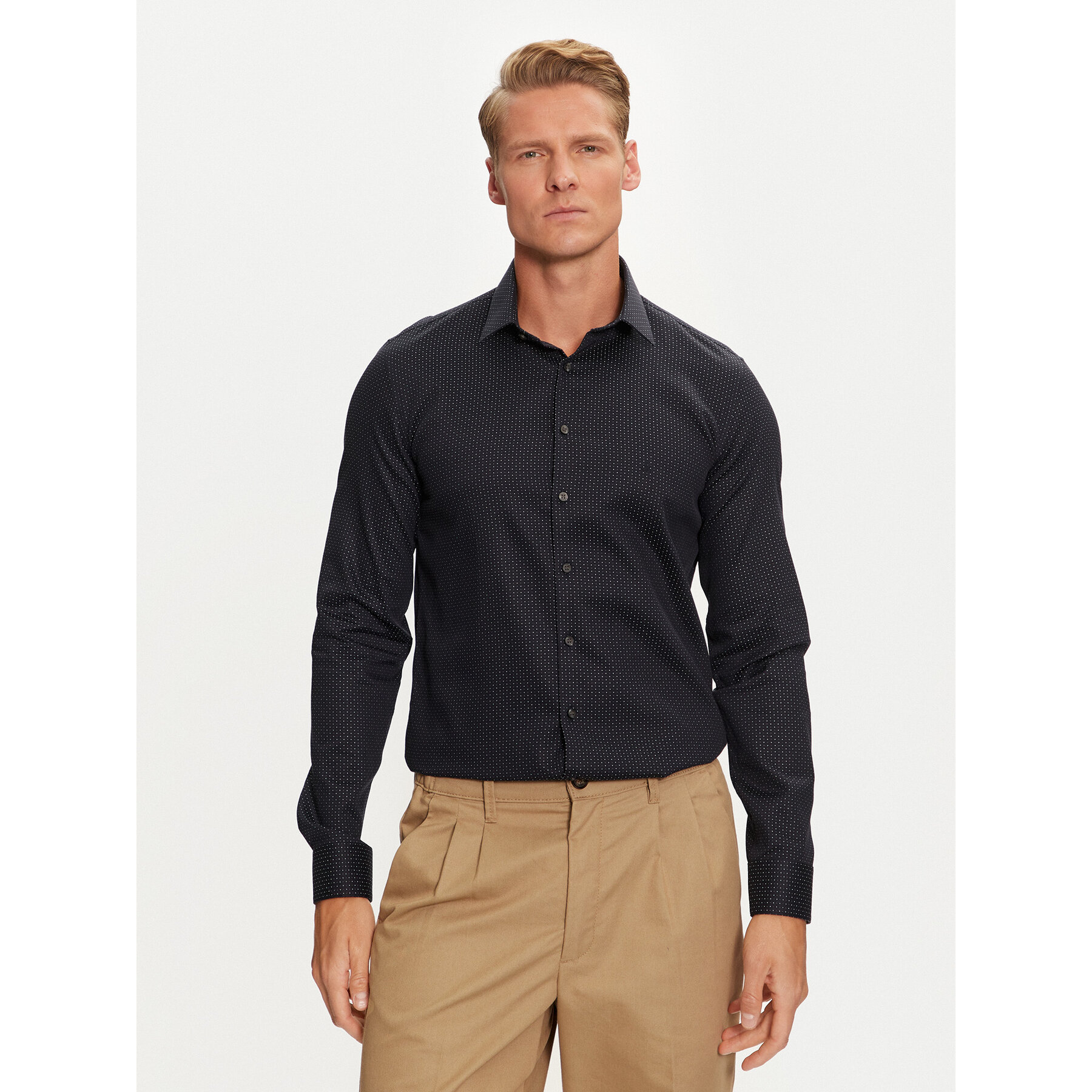 Calvin Klein Koszula K10K113521 Granatowy Slim Fit
